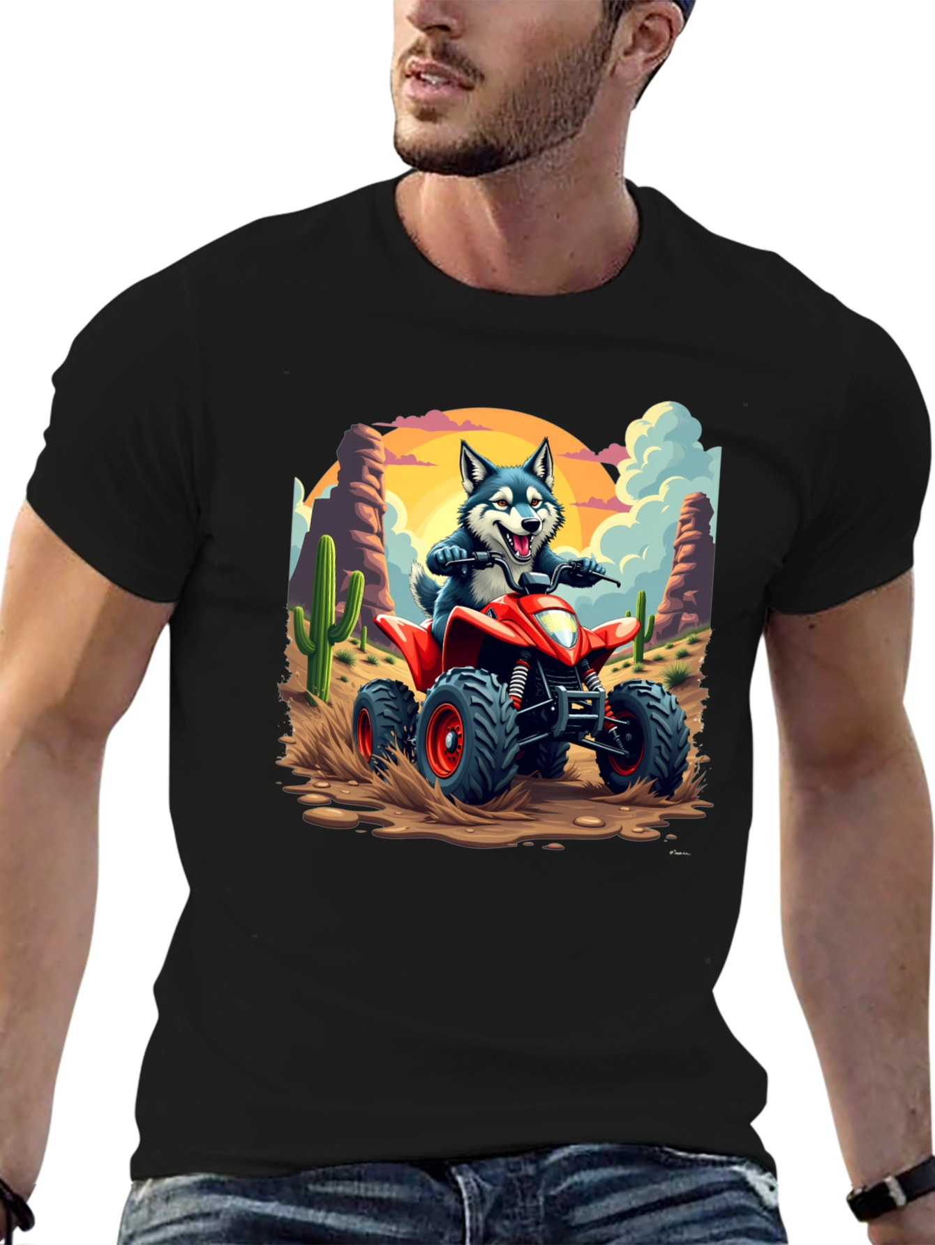 Cool Husky ATV Desert Ride T-Shirt