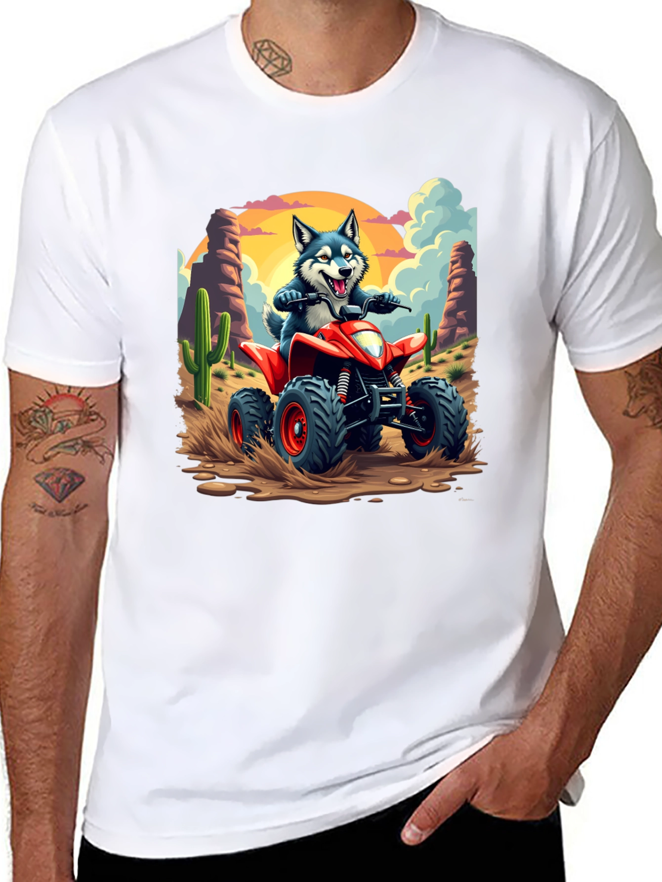 Cool Husky ATV Desert Ride T-Shirt