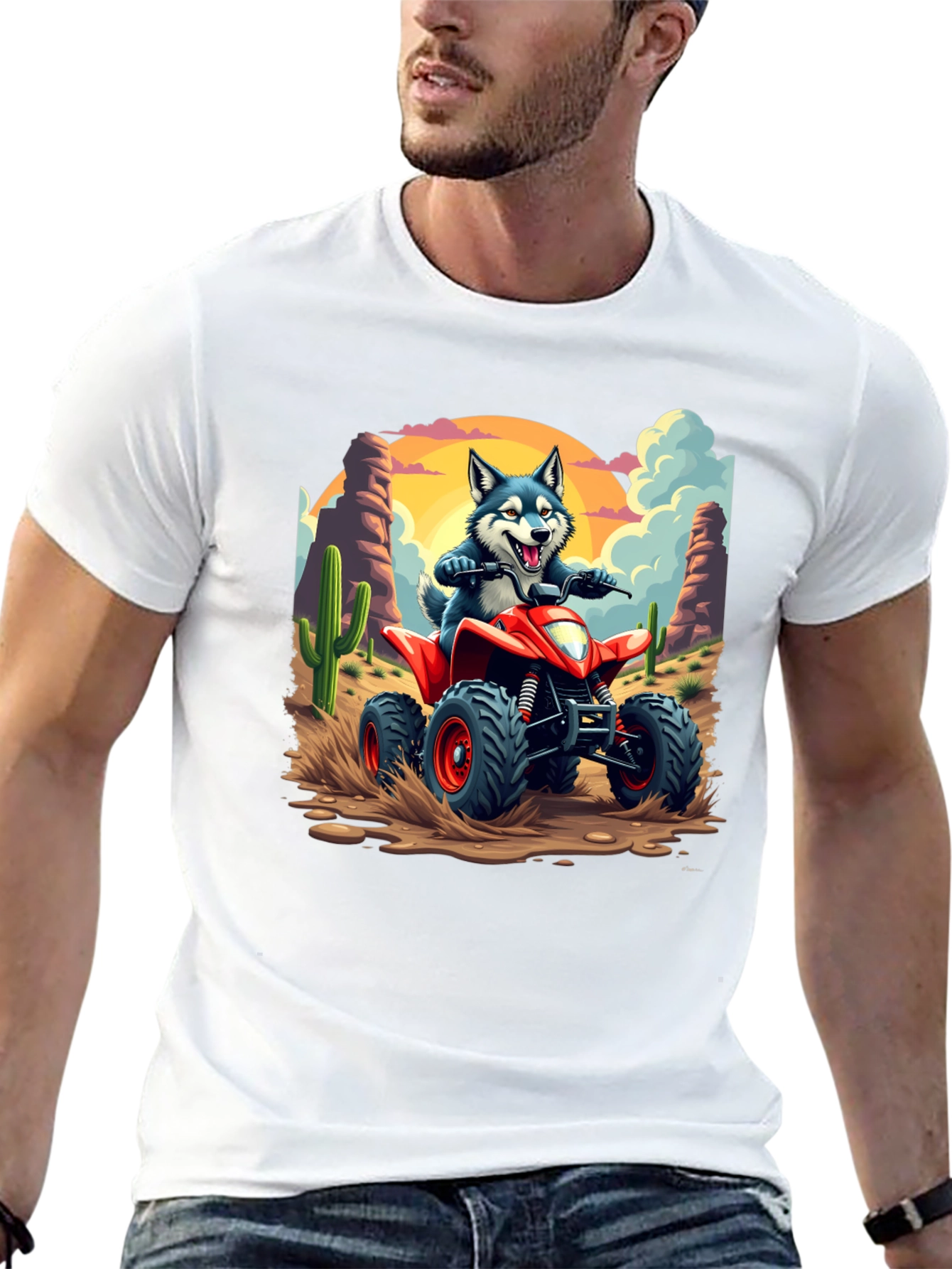 Cool Husky ATV Desert Ride T-Shirt