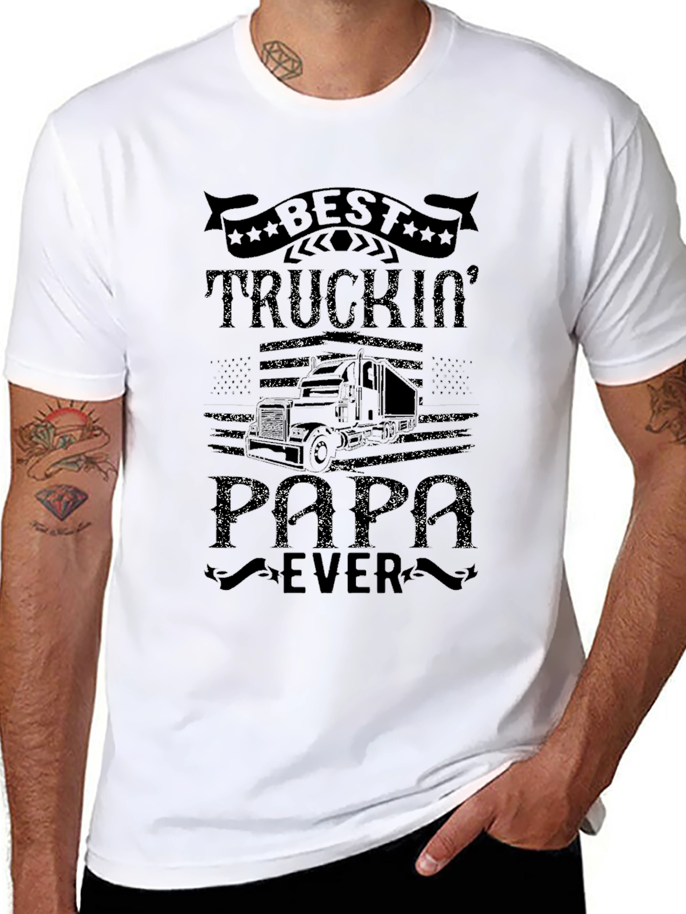 Best Truckin Papa Ever Graphic Tee