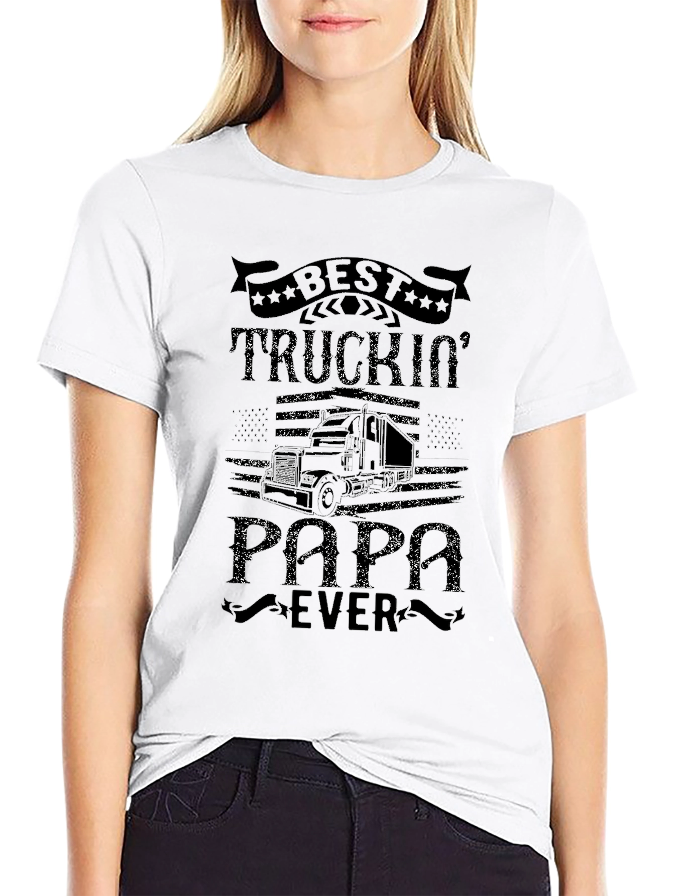 Best Truckin Papa Ever Graphic Tee