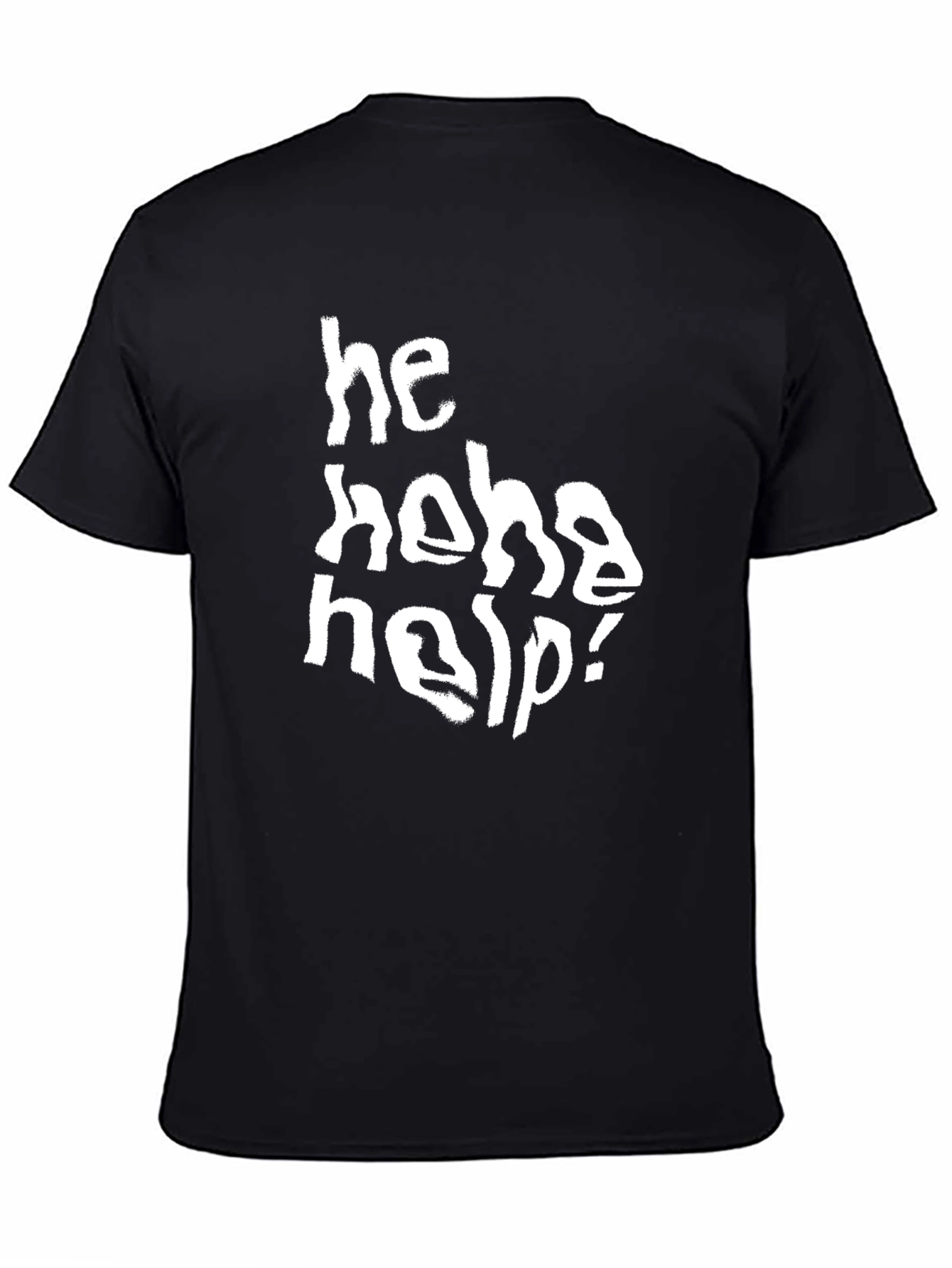 He Heha Help! Black Cotton Graphic Tee