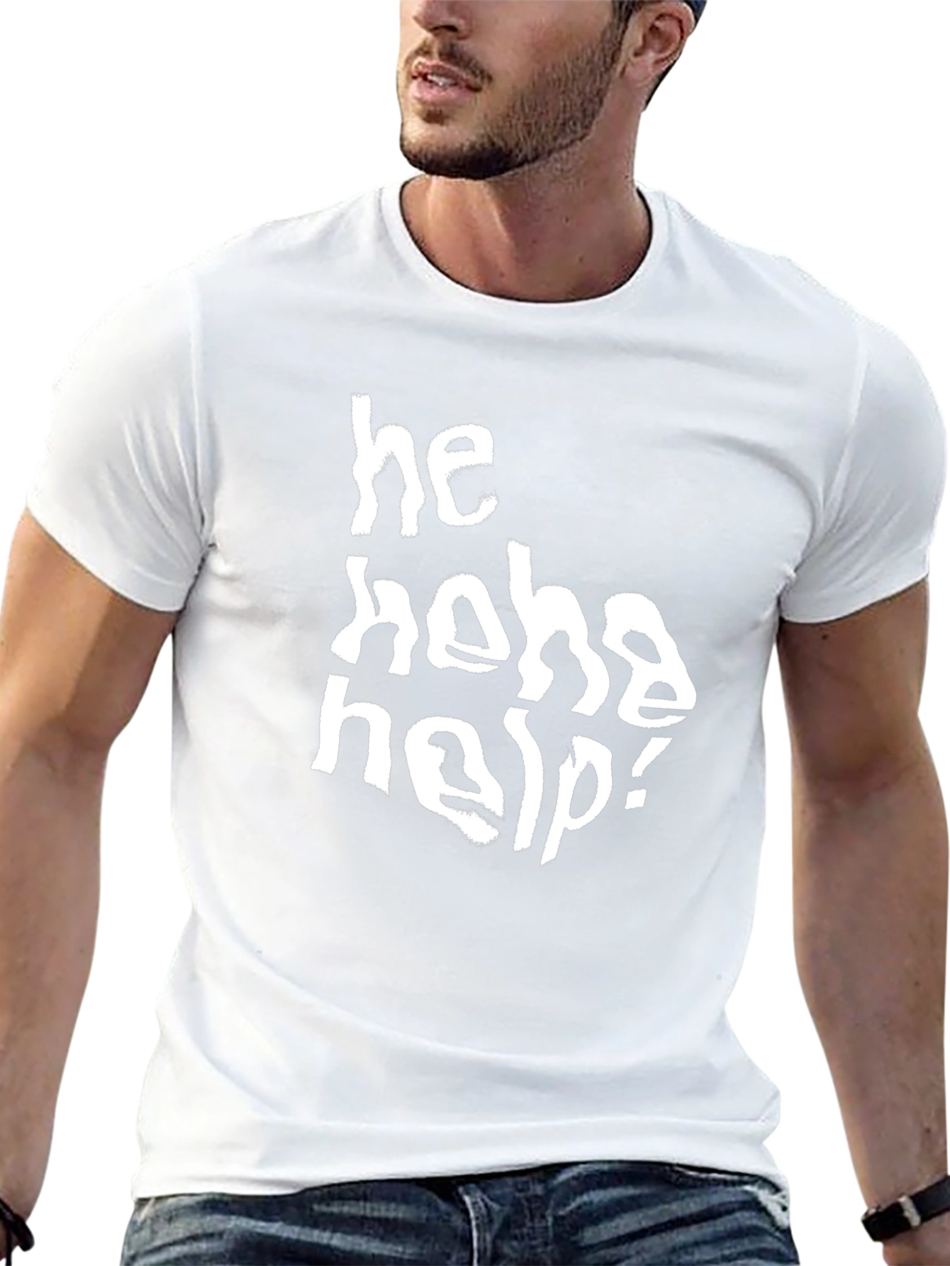 He Heha Help! Black Cotton Graphic Tee