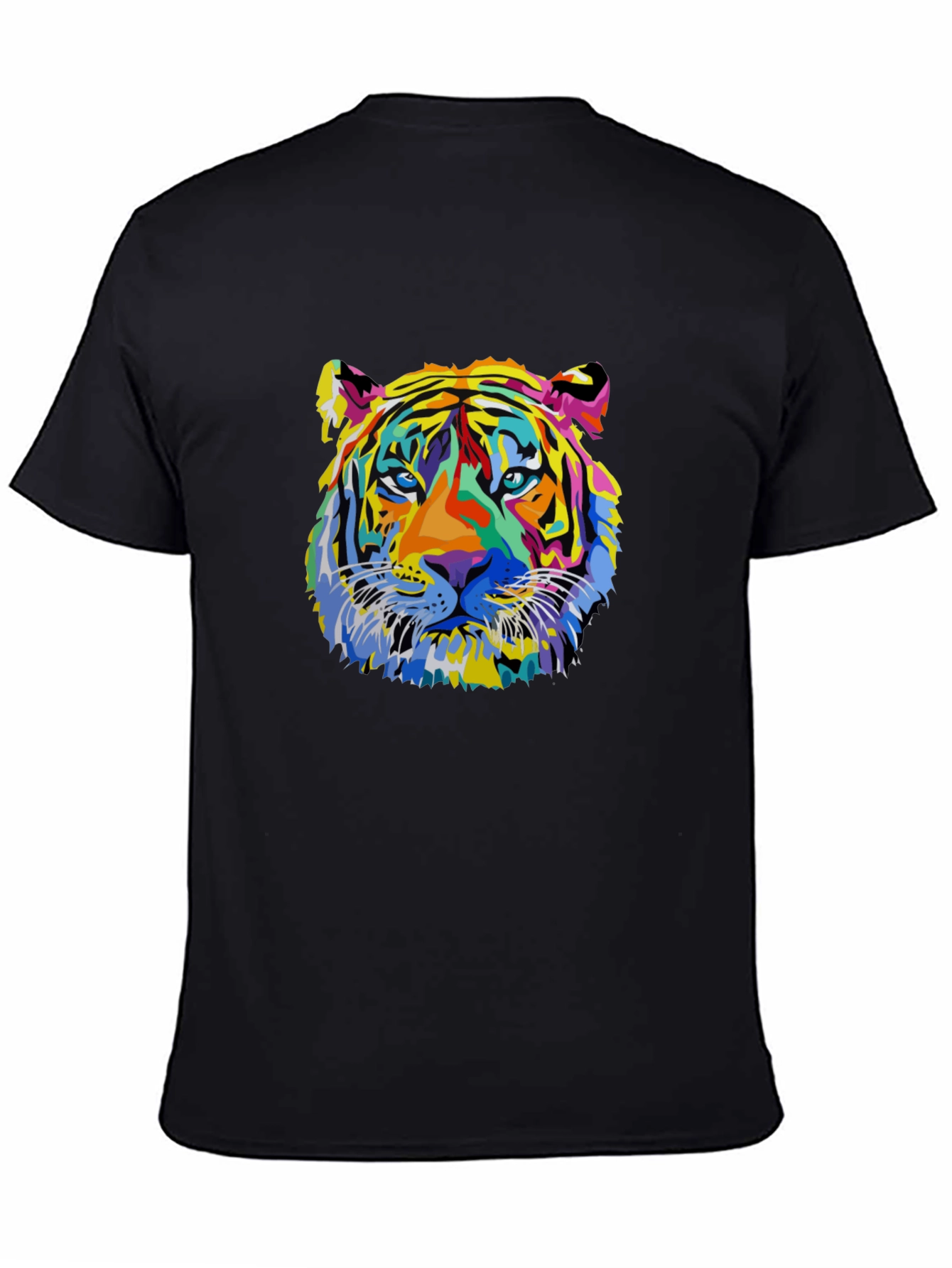 Vibrant Tiger Graphic Black T-Shirt