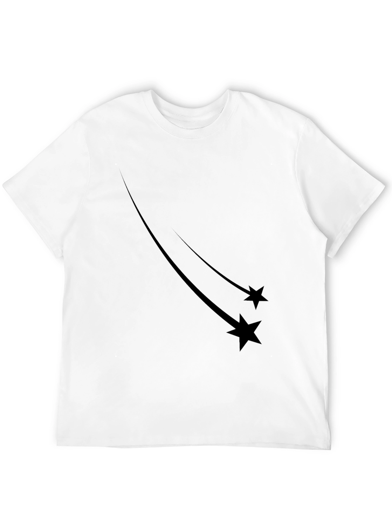 Mens Black Shooting Star Graphic Tee