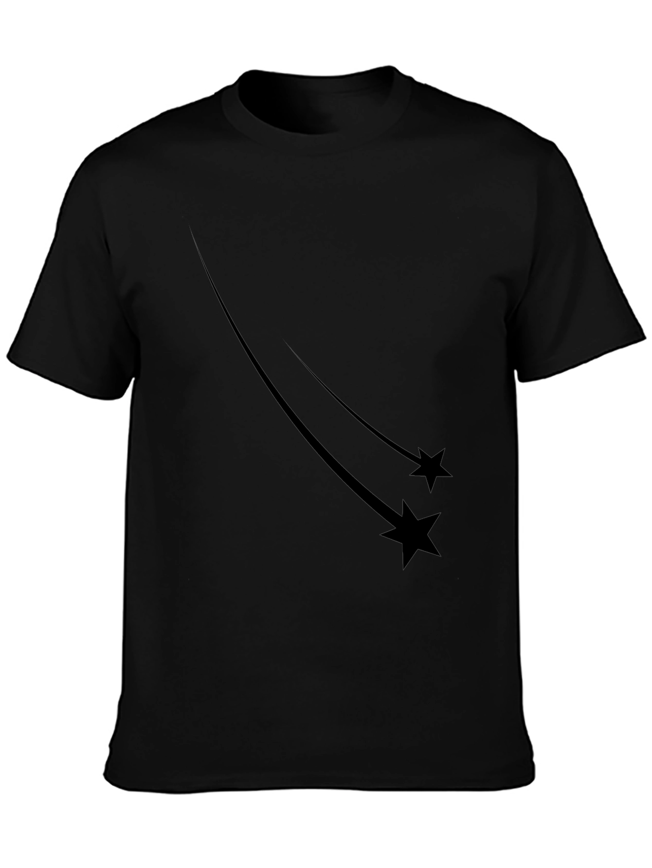 Mens Black Shooting Star Graphic Tee