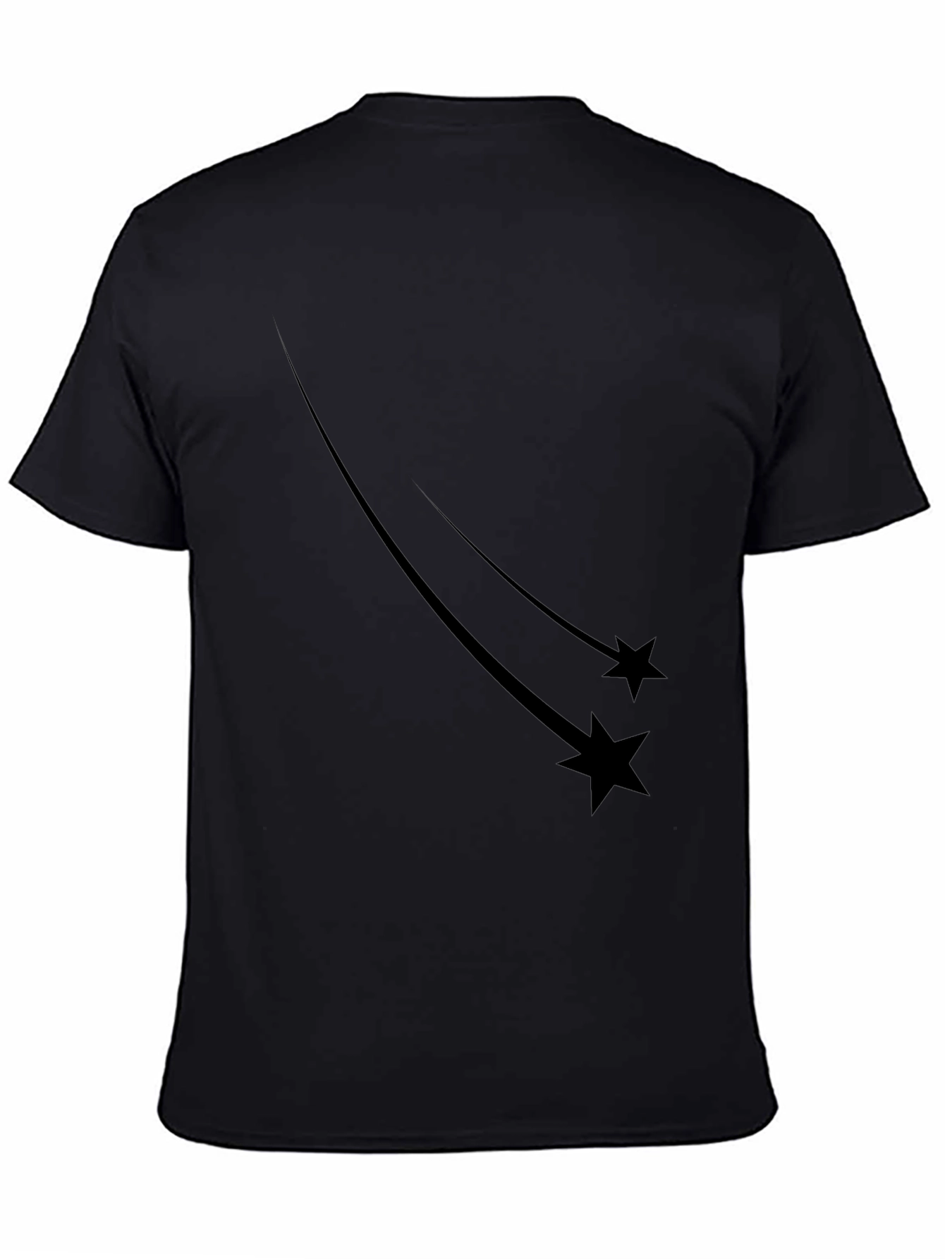Mens Black Shooting Star Graphic Tee