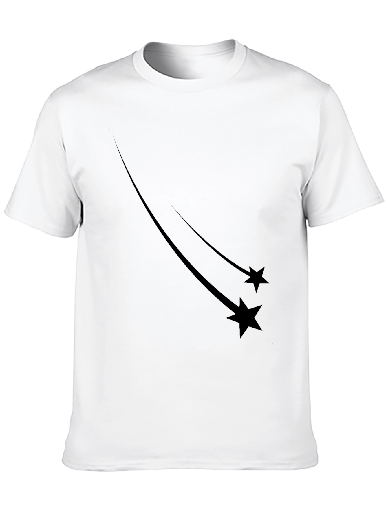 Mens Black Shooting Star Graphic Tee