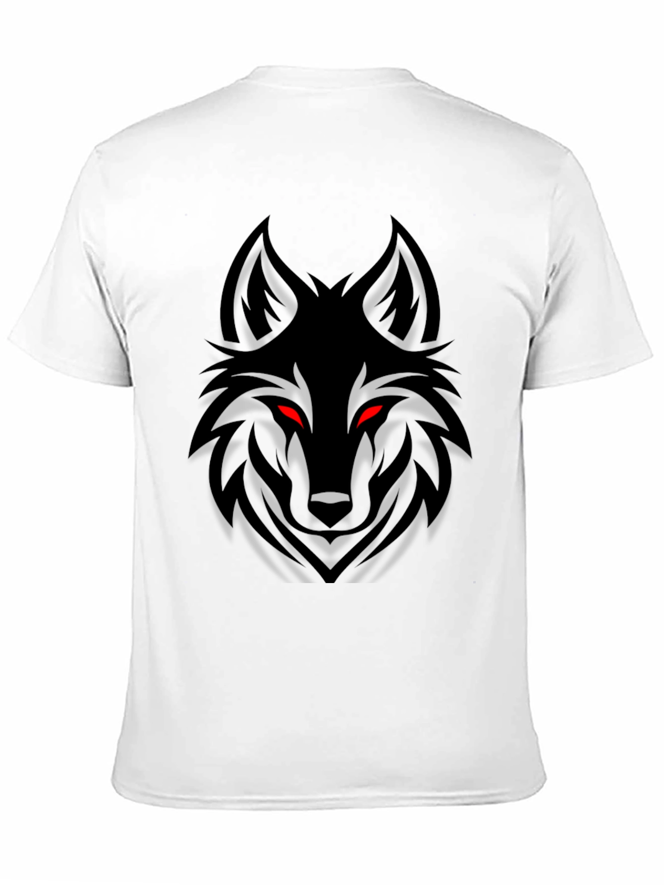 Mens Black Wolf Graphic Tee - Edgy Style