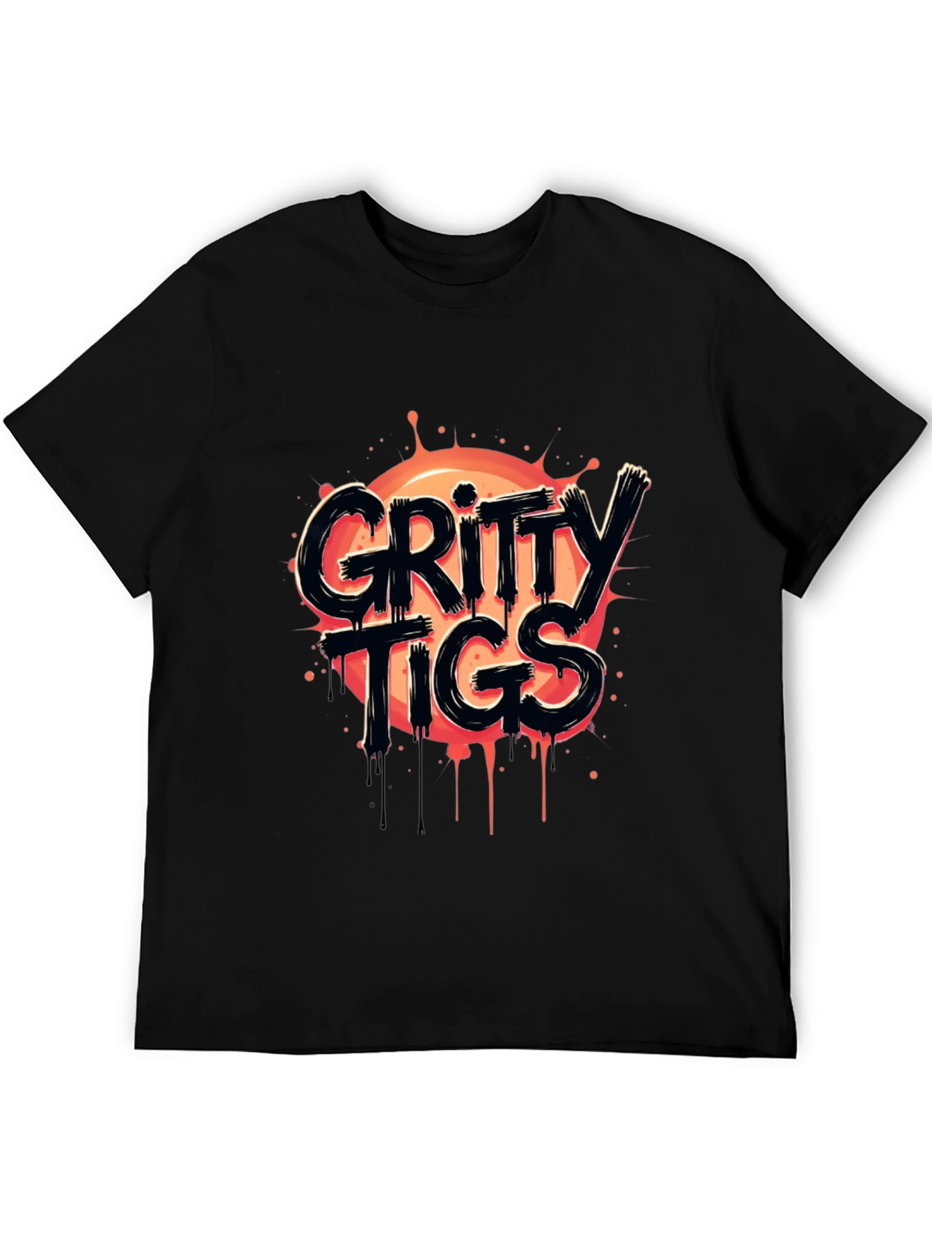 Gritty Tigs Graphic Tee - Black Cotton Blend