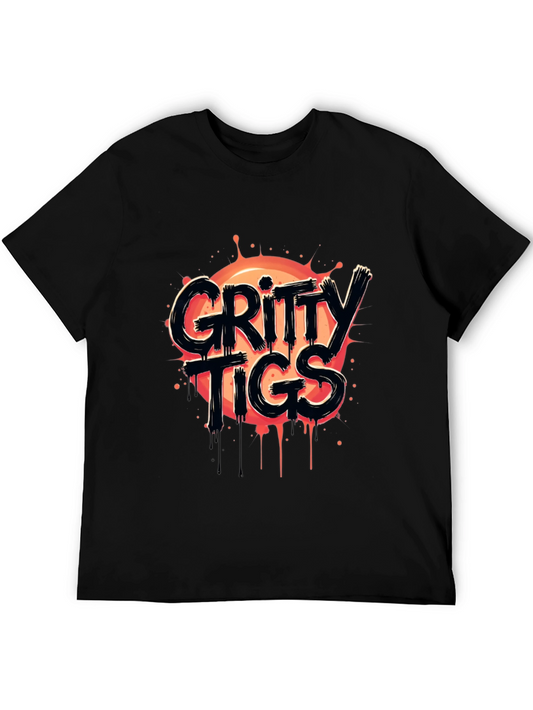 Gritty Tigs Graphic Tee - Black Cotton Blend