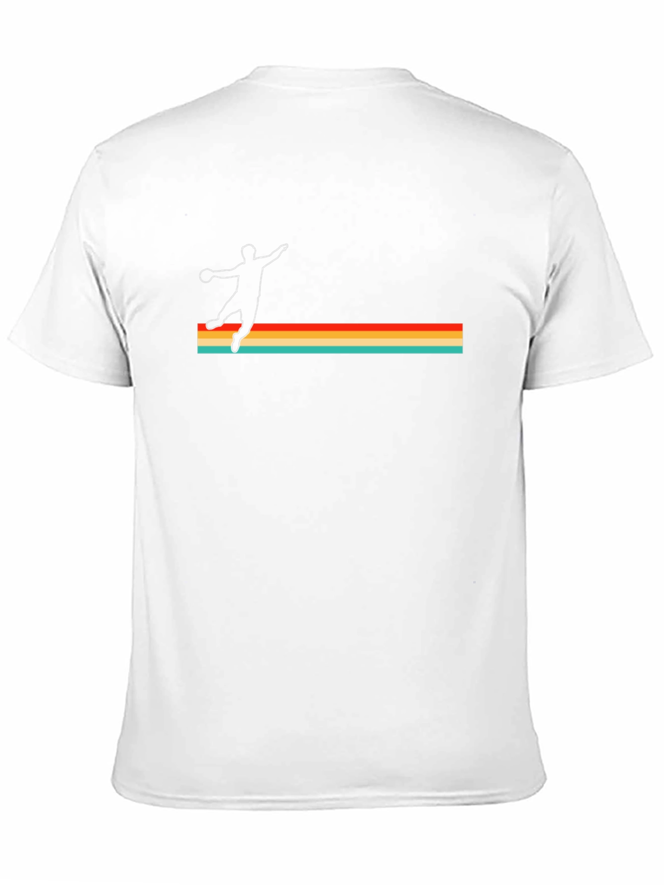 Retro Handball Player Graphic T-Shirt - Black