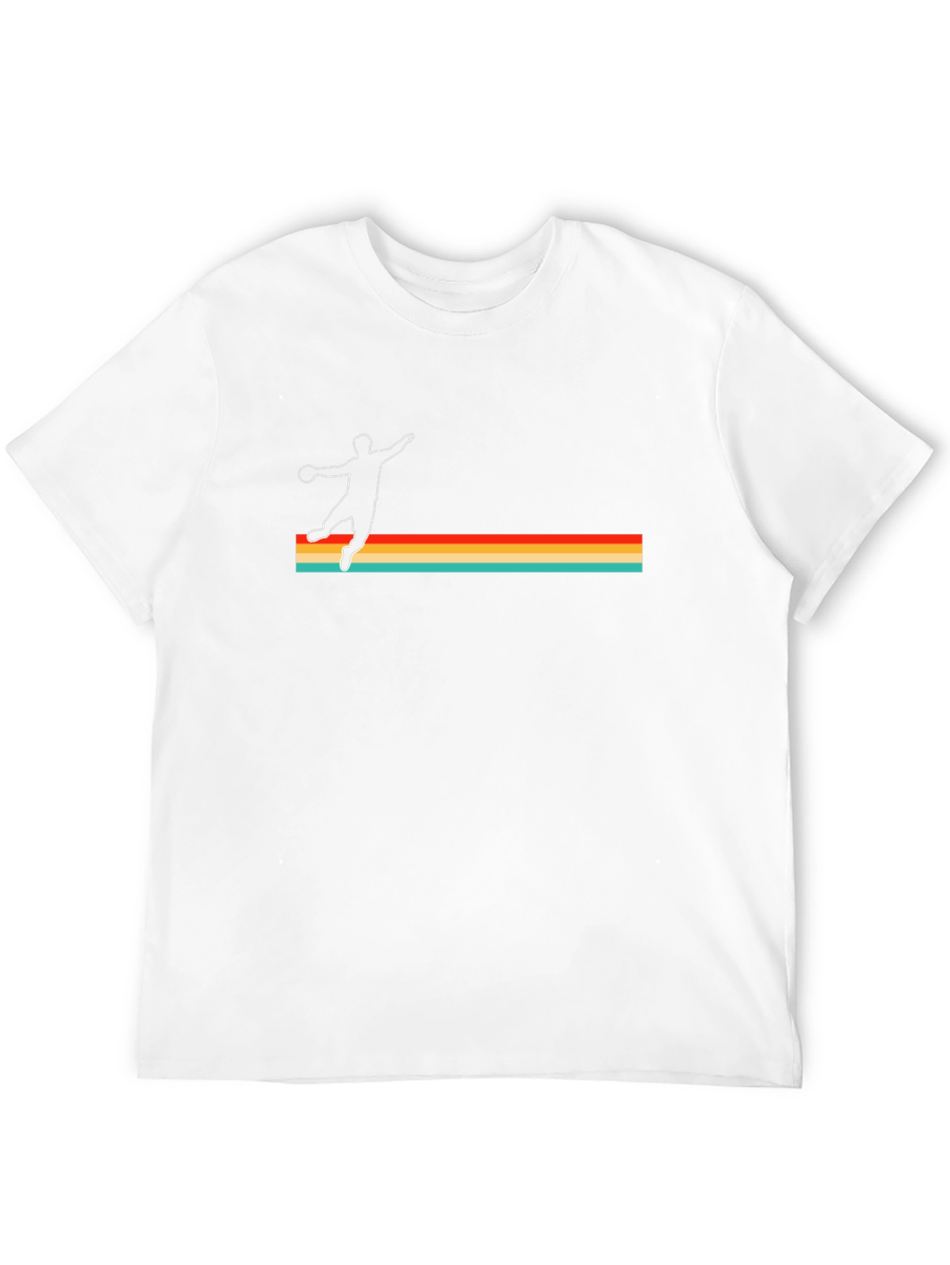 Retro Handball Player Graphic T-Shirt - Black