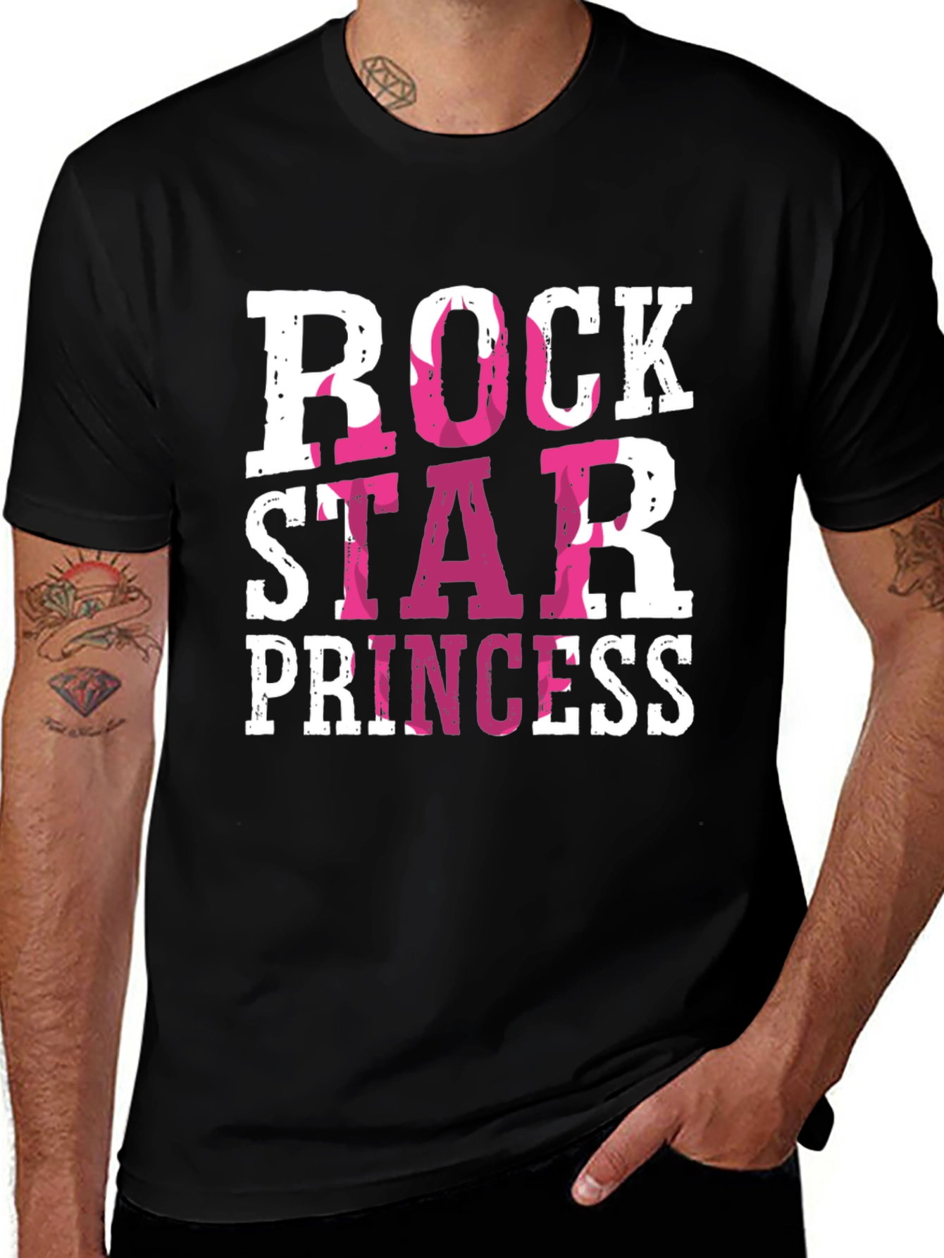 Rock Star Princess Graphic T-Shirt - Black