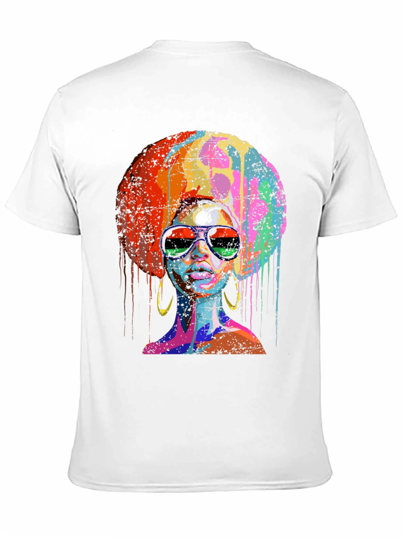 Vibrant Afro Queen Graphic Print T-Shirt