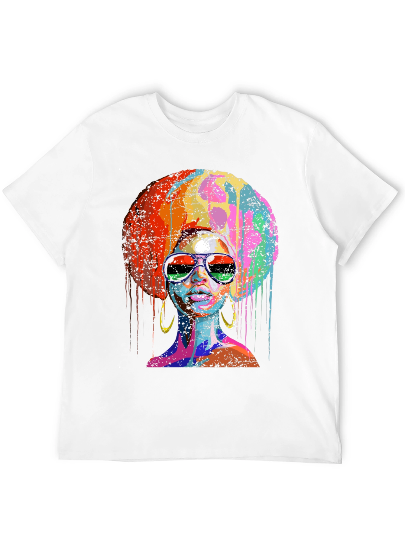 Vibrant Afro Queen Graphic Print T-Shirt