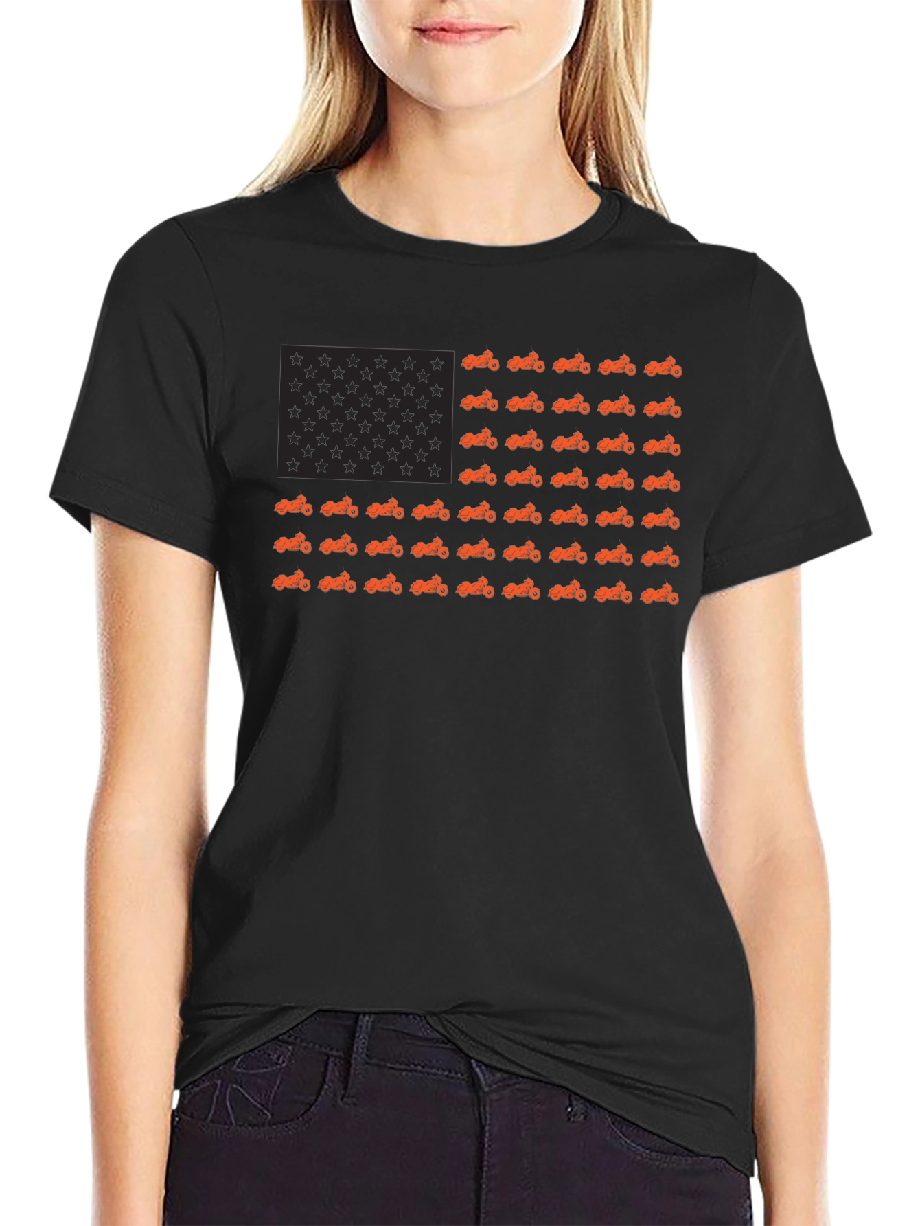 American Flag Motorcycle T-Shirt