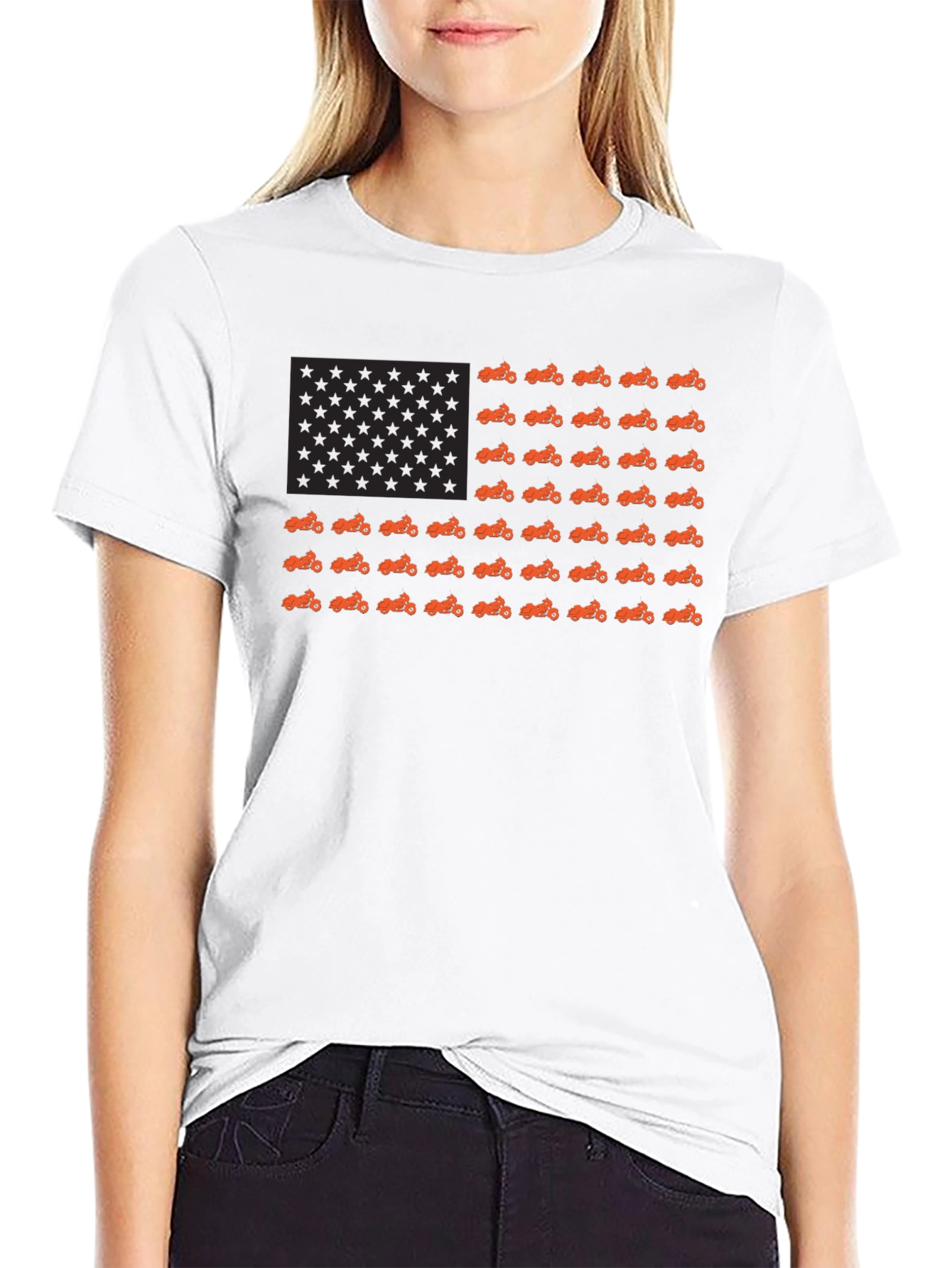 American Flag Motorcycle T-Shirt