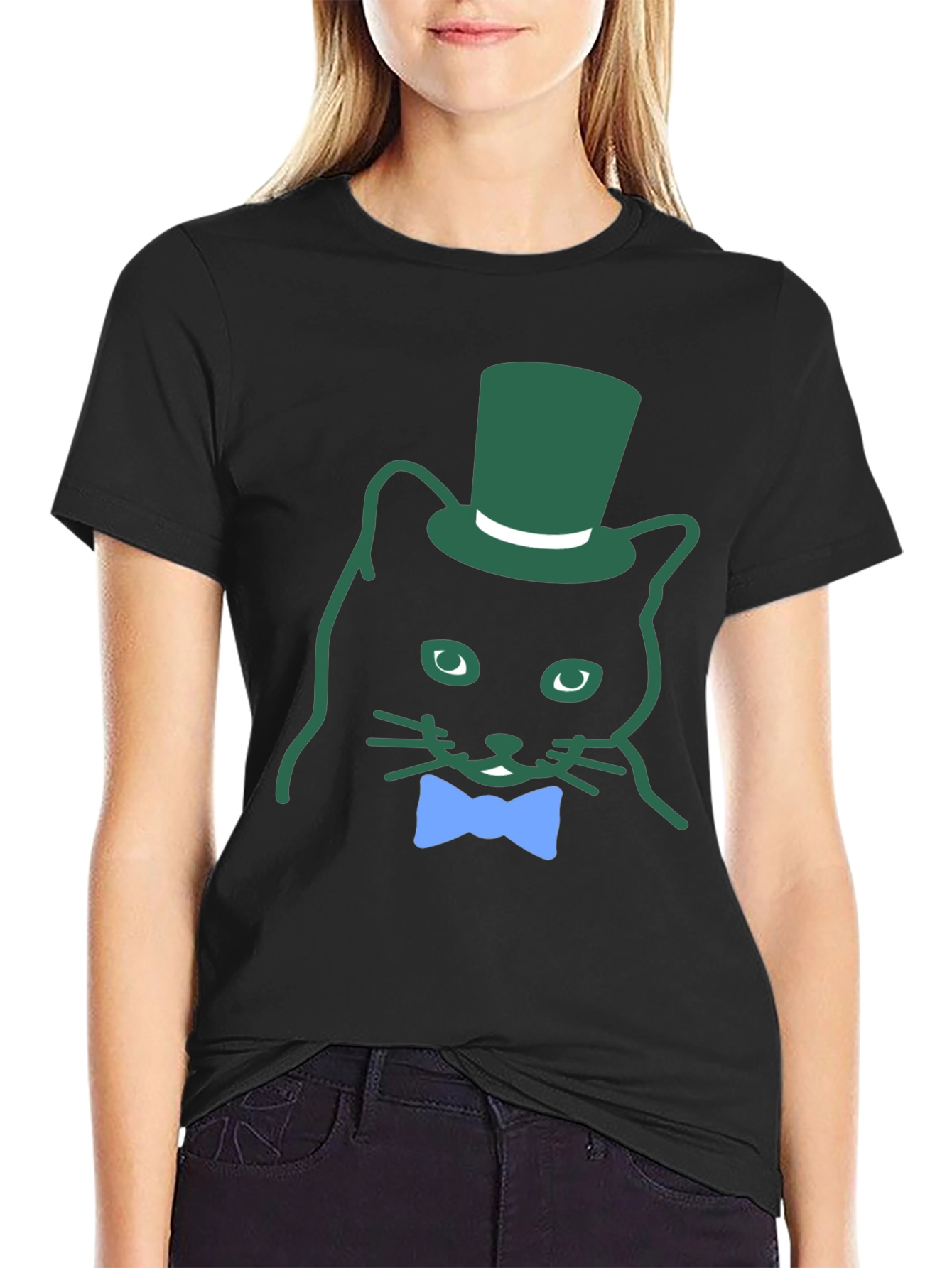 Dapper Cat Tee - Top Hat & Bowtie Style