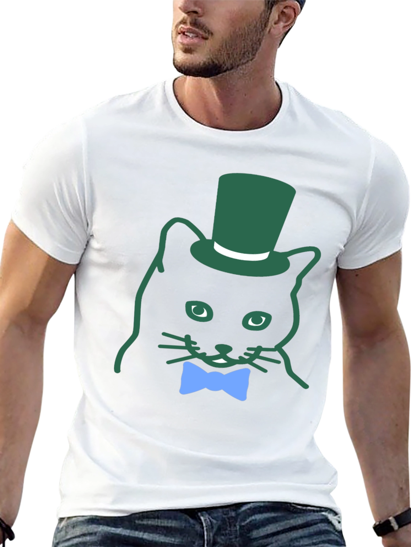 Dapper Cat Tee - Top Hat & Bowtie Style