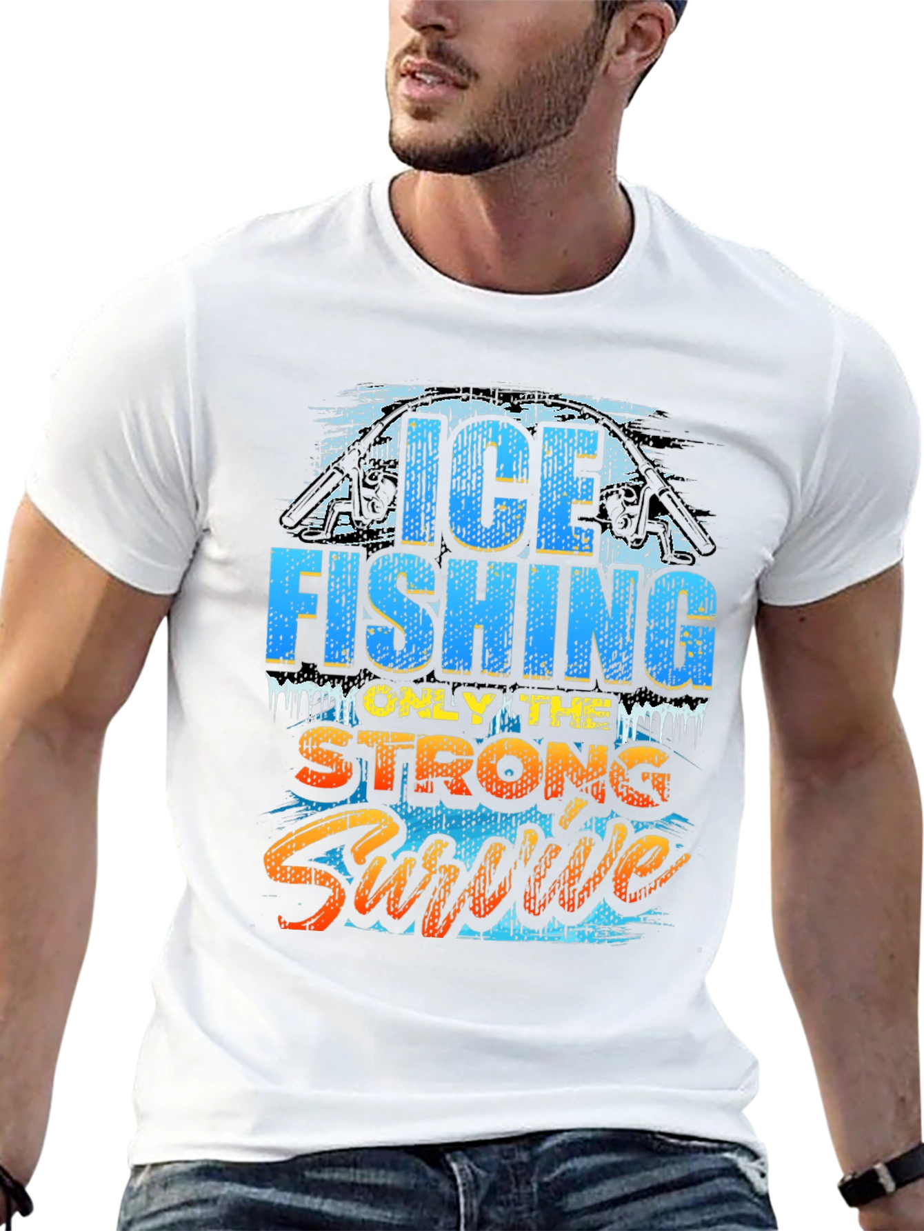 Ice Fishing T-Shirt - Only The Strong Survive
