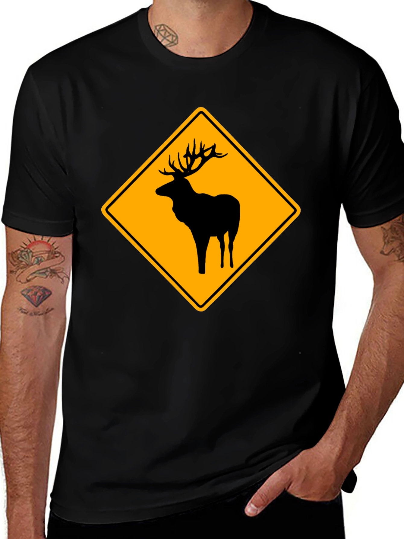 Deer Crossing T-Shirt - Funny Wildlife Tee