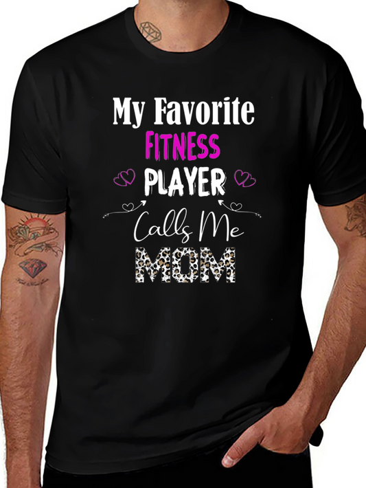 Fitness Player Mom T-Shirt - Black Graphic Tee