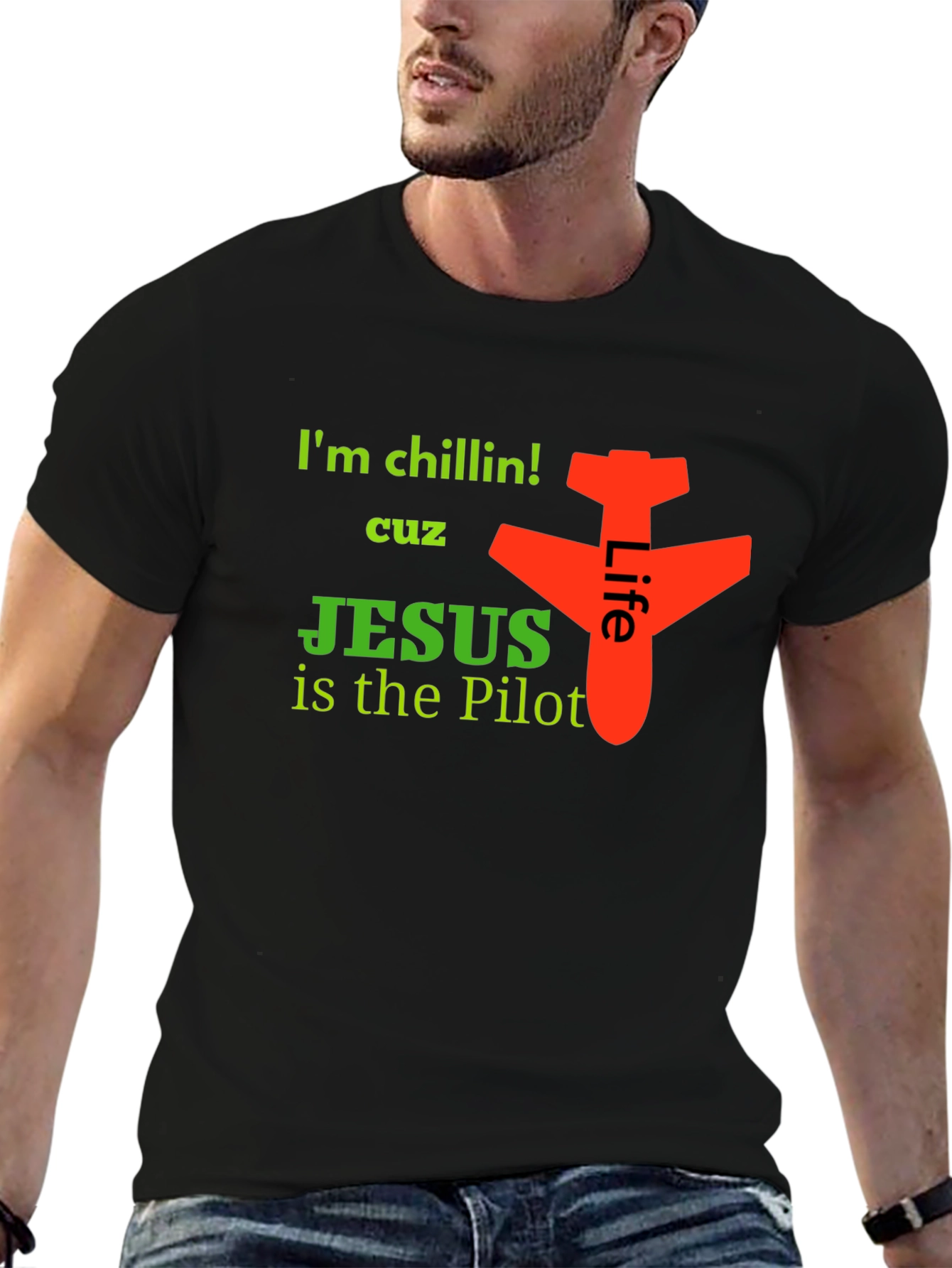 Im Chillin Jesus is the Pilot Graphic Tee