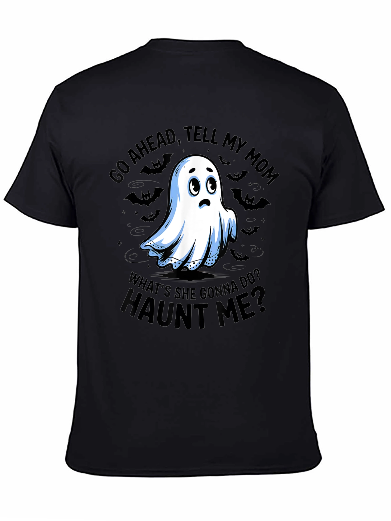 Funny Ghost Mom Halloween Black T-Shirt