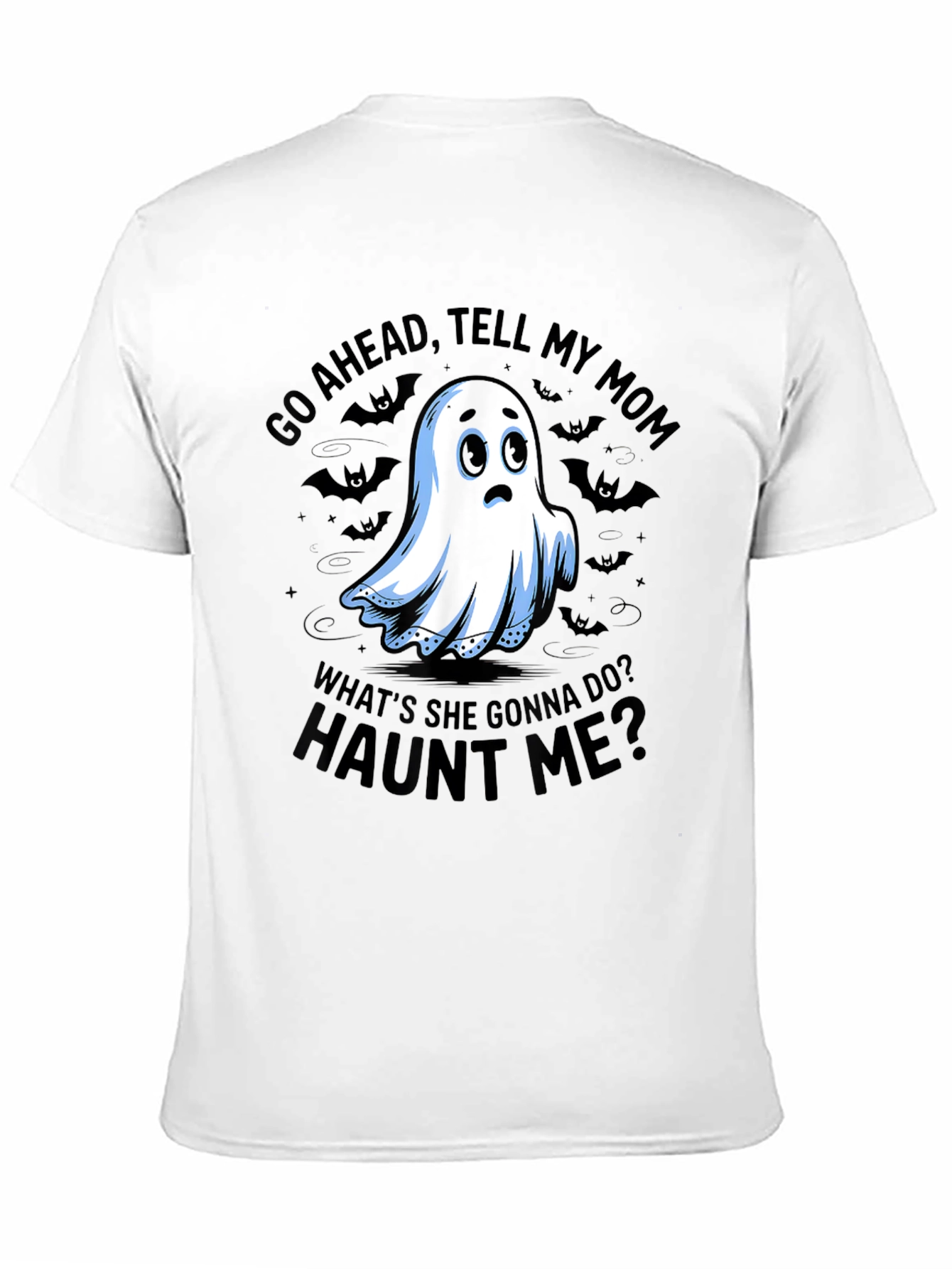 Funny Ghost Mom Halloween Black T-Shirt