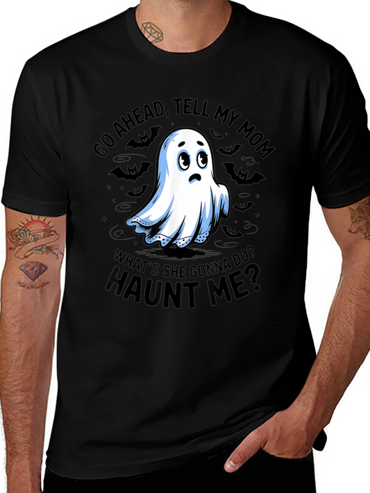 Funny Ghost Mom Halloween Black T-Shirt
