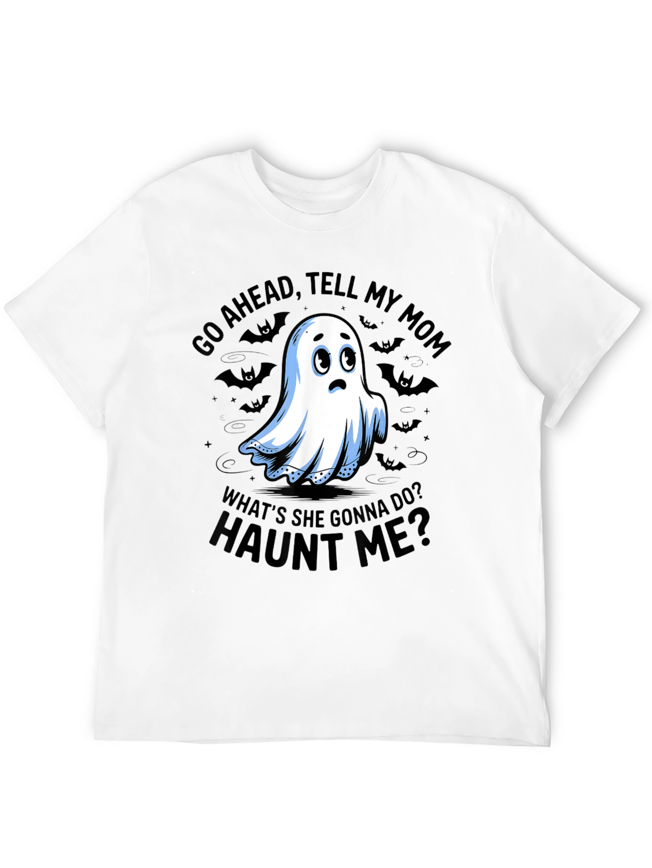 Funny Ghost Mom Halloween Black T-Shirt