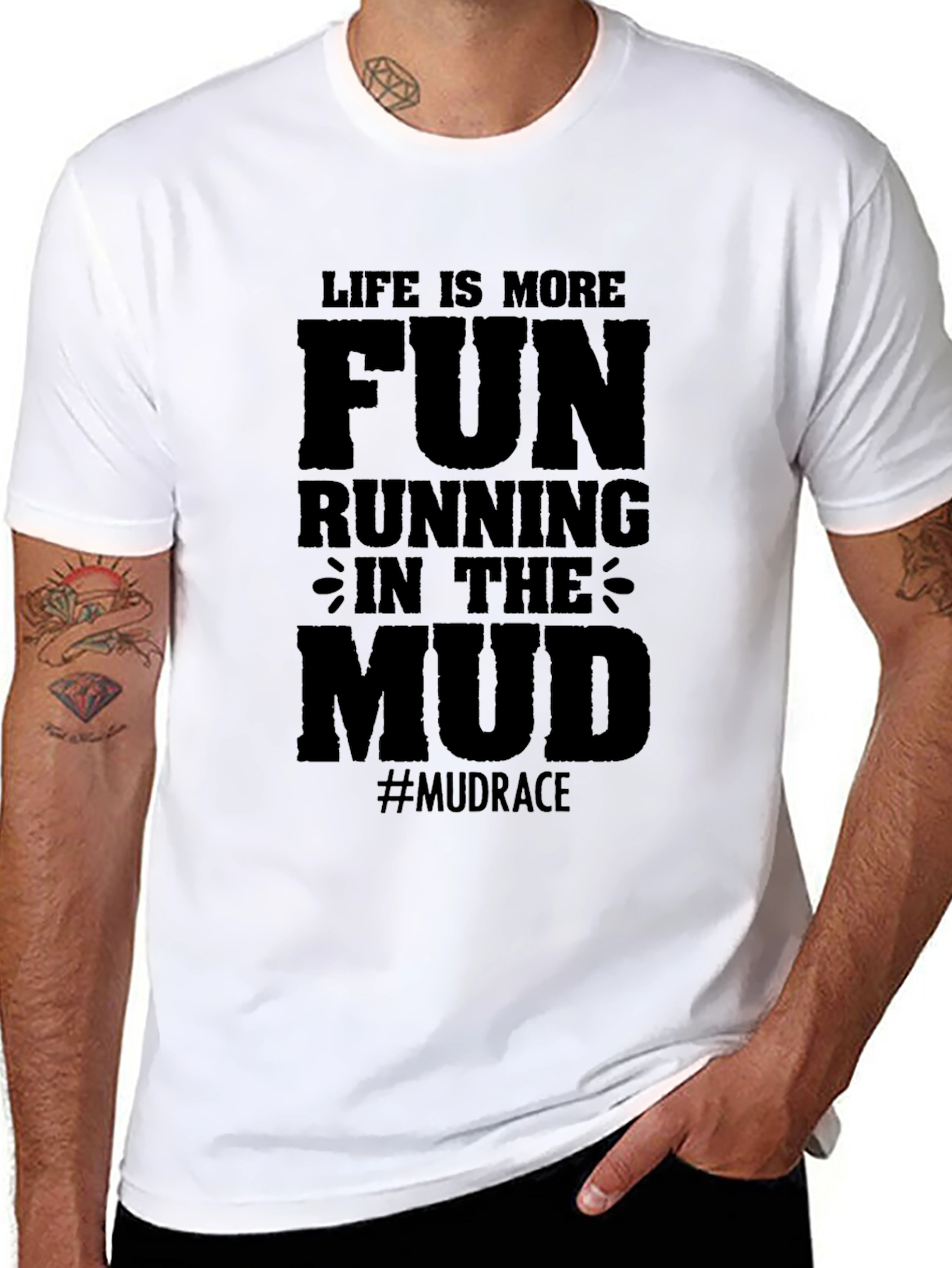 Mud Race Fun Run Black T-Shirt