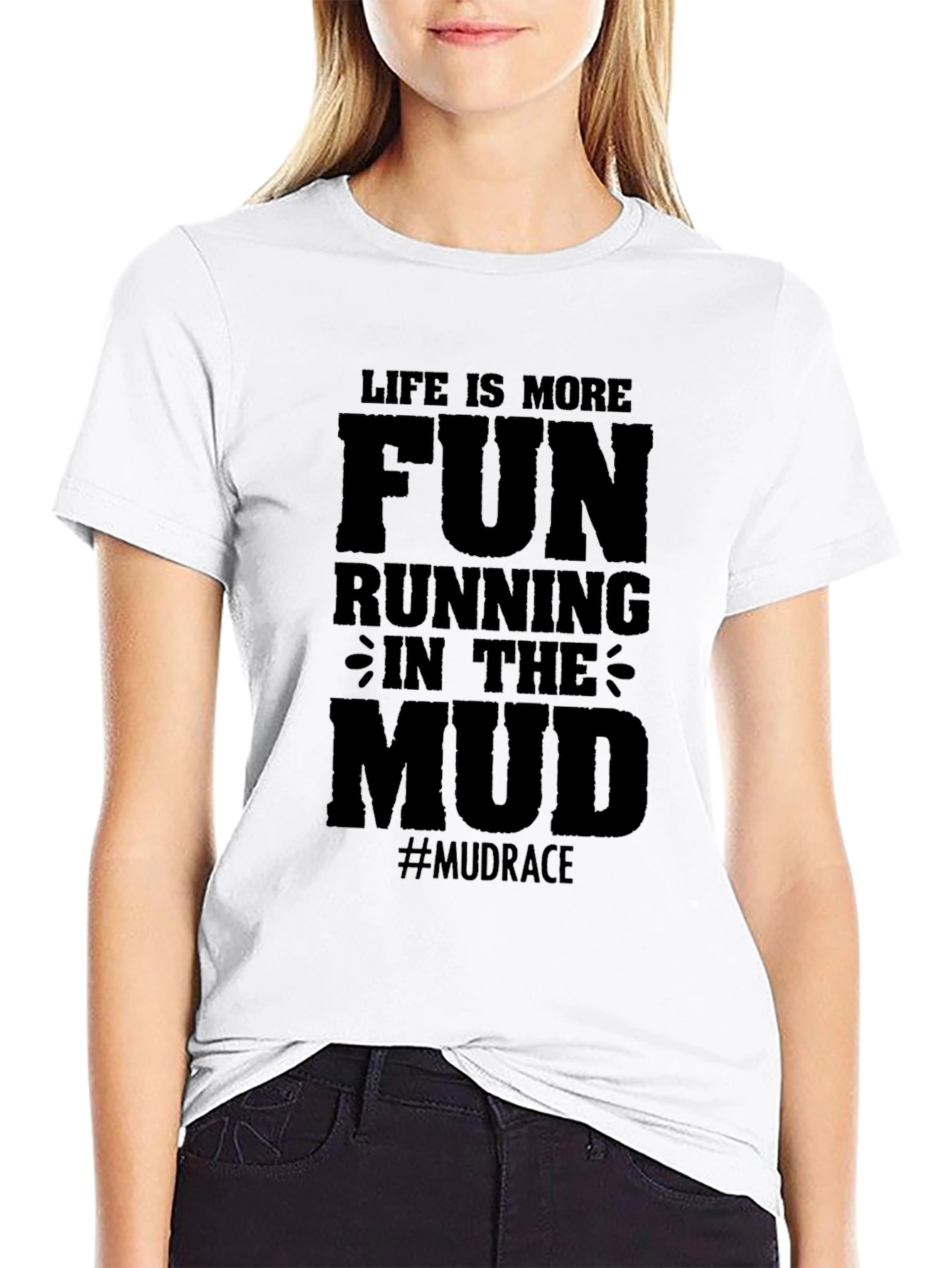 Mud Race Fun Run Black T-Shirt