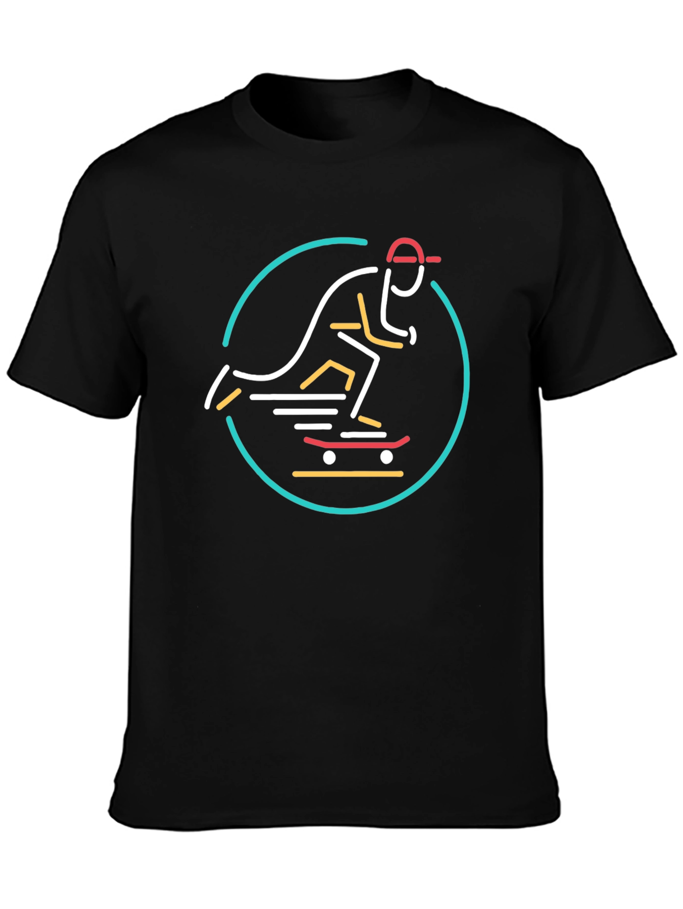 Skateboarder Graphic Tee - Cool Black T-Shirt