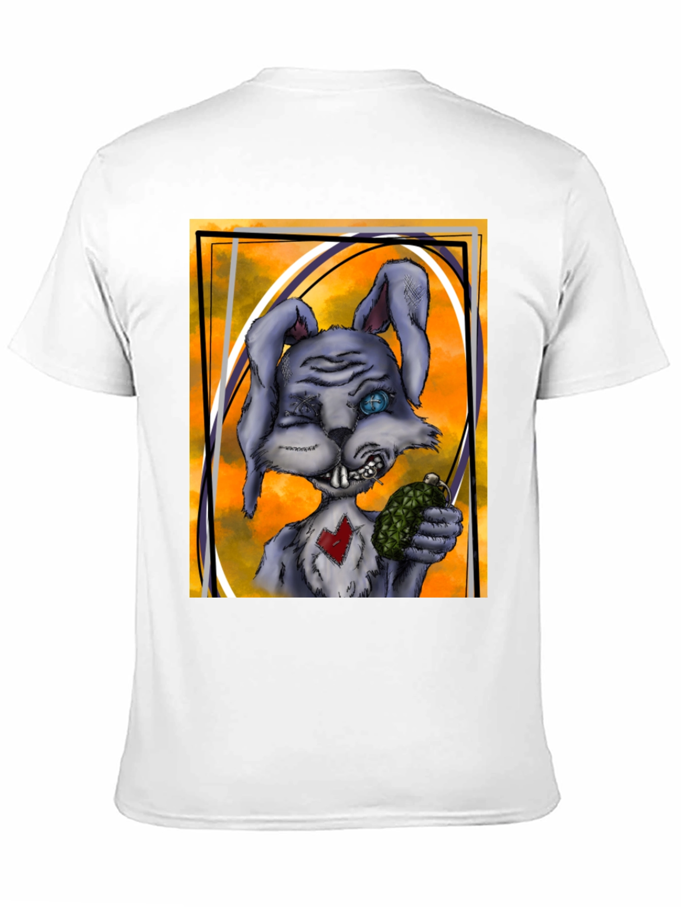 Edgy Rabbit Graphic Tee - Black
