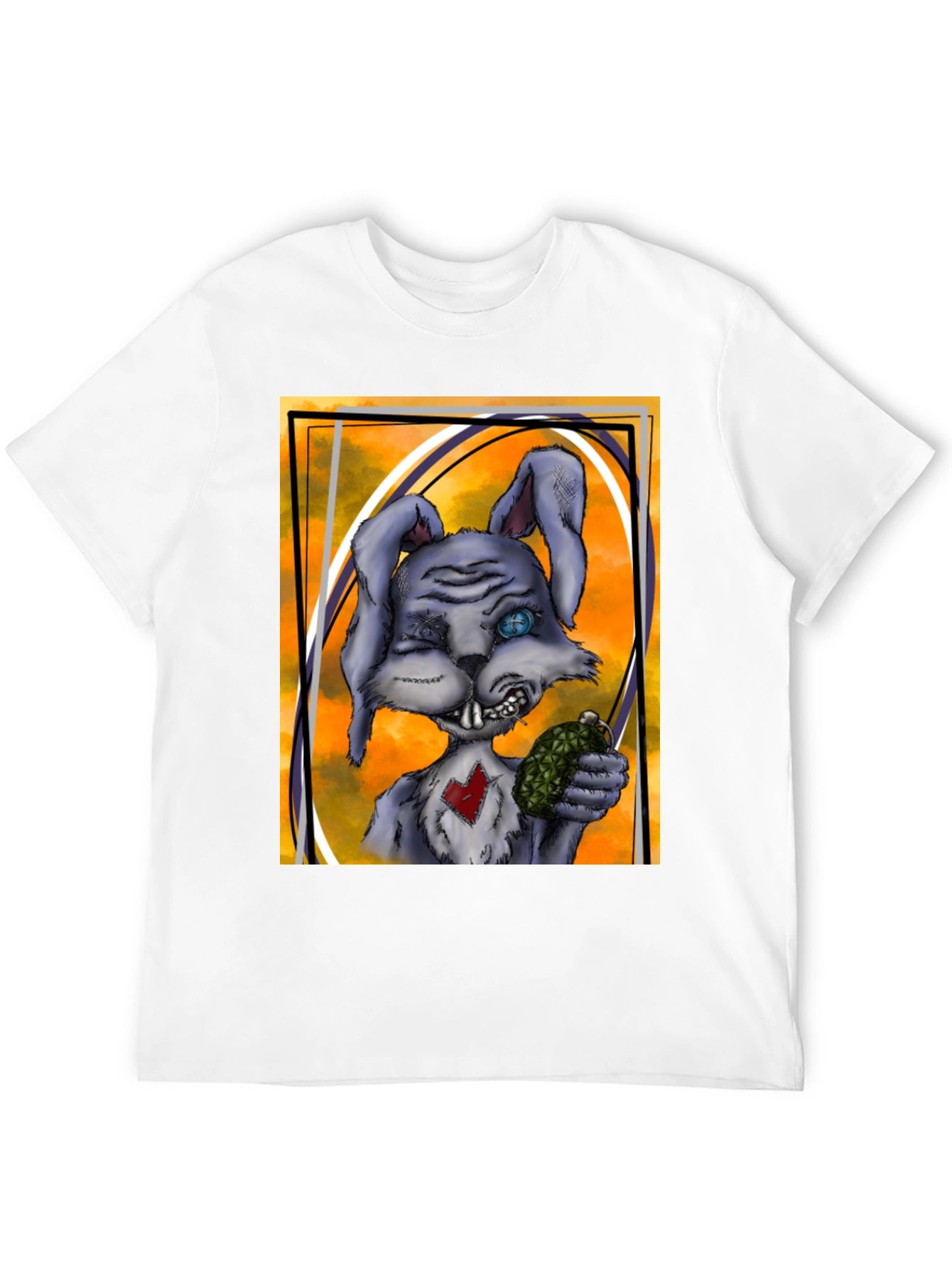 Edgy Rabbit Graphic Tee - Black