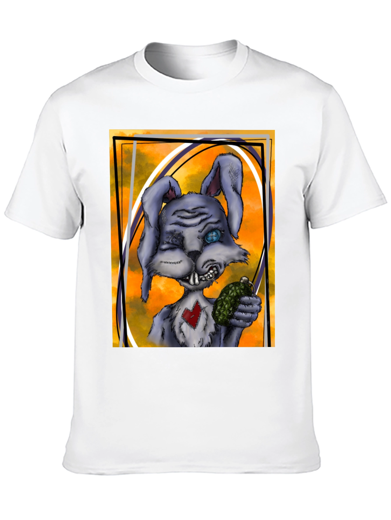 Edgy Rabbit Graphic Tee - Black