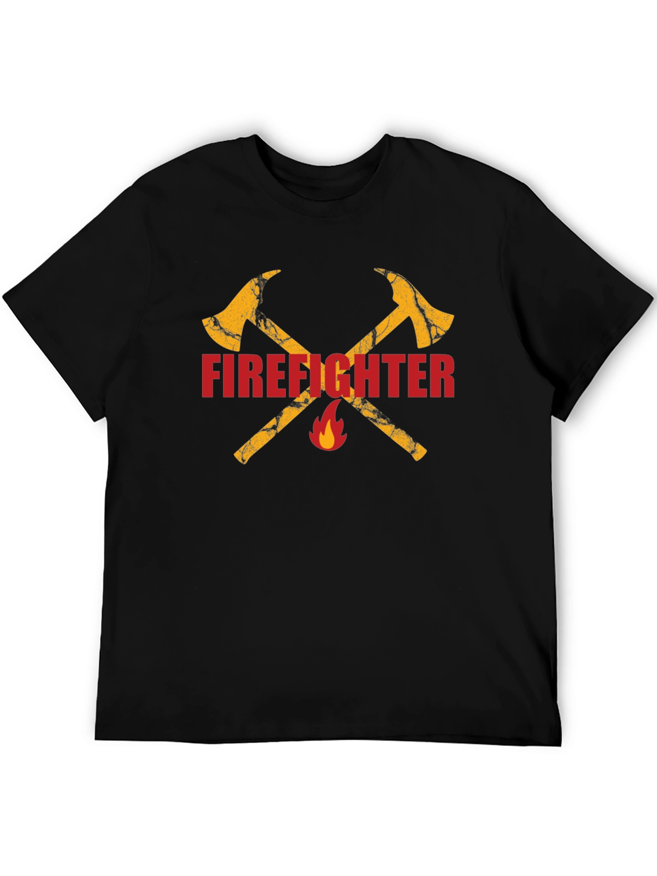 Firefighter Axe Graphic Tee - Black Cotton T-Shirt