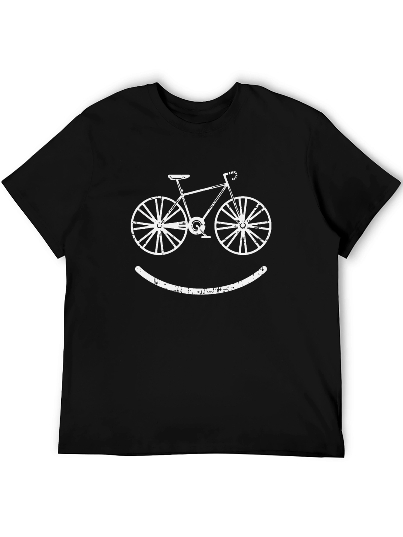 Bike Smile Graphic Tee - Black Cotton Blend Shirt