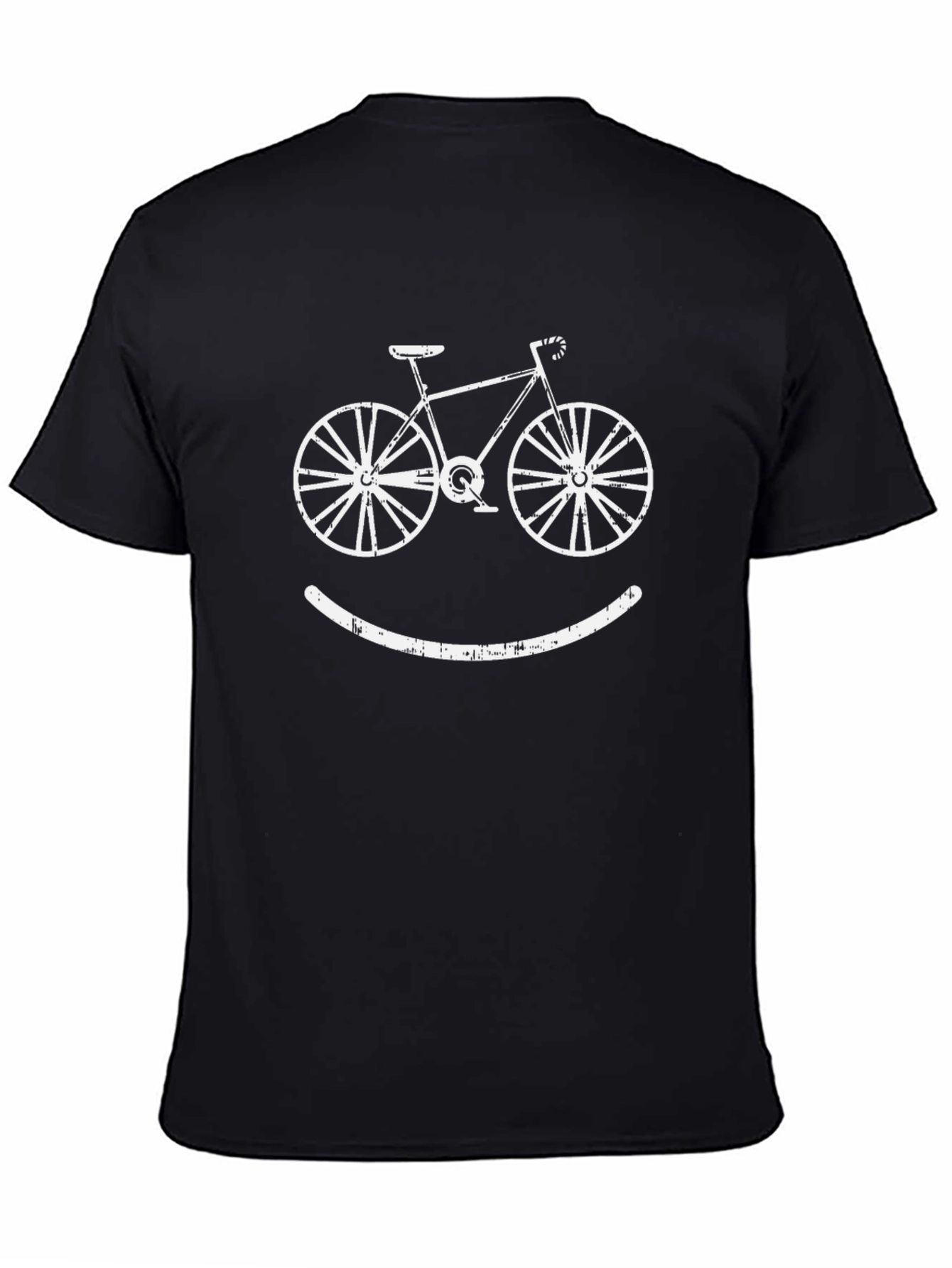 Bike Smile Graphic Tee - Black Cotton Blend Shirt