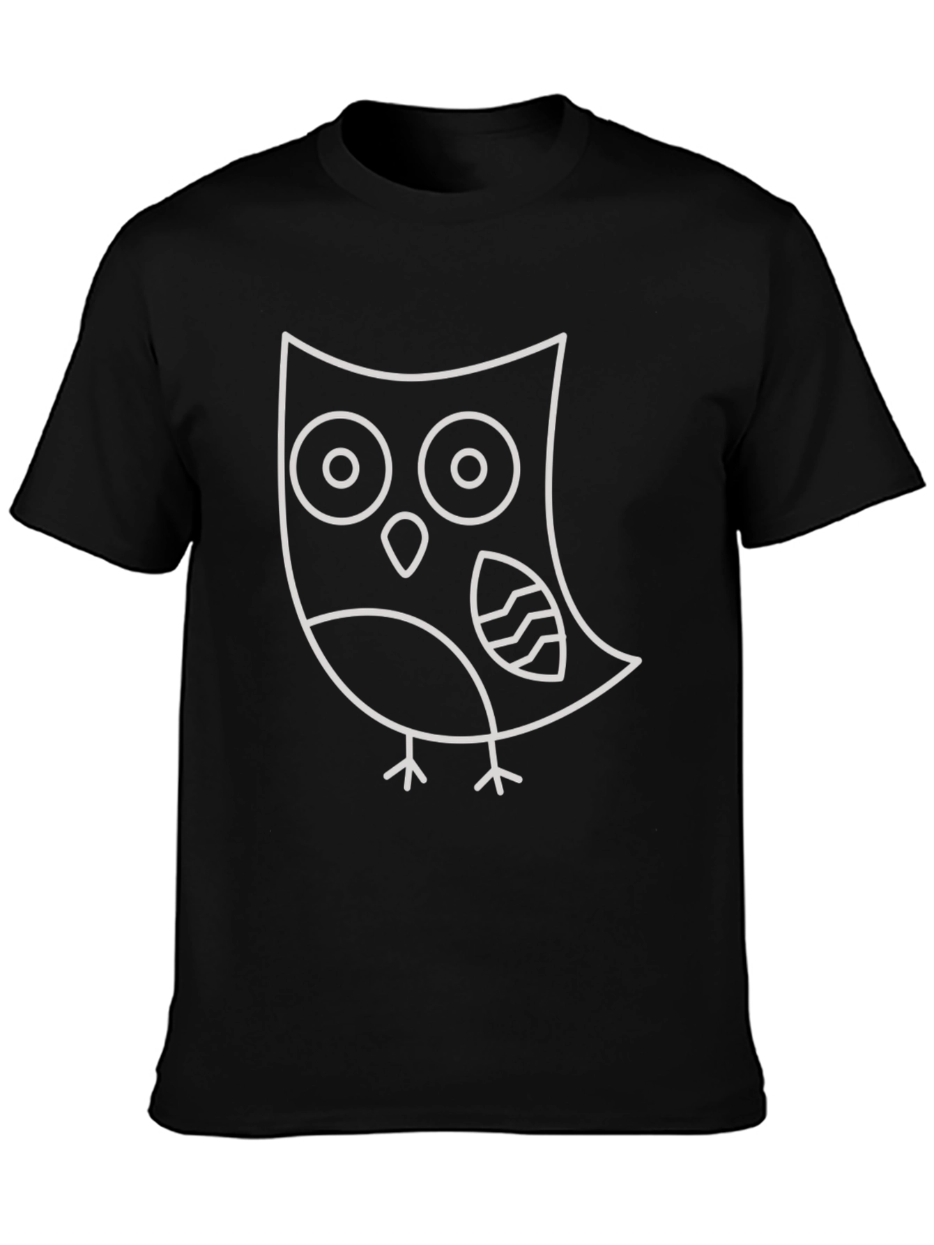 Owl Graphic Tee - Black Cotton Blend Shirt