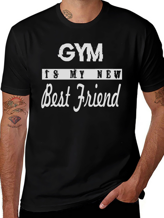 Gym is My New Best Friend Graphic Tee - Black