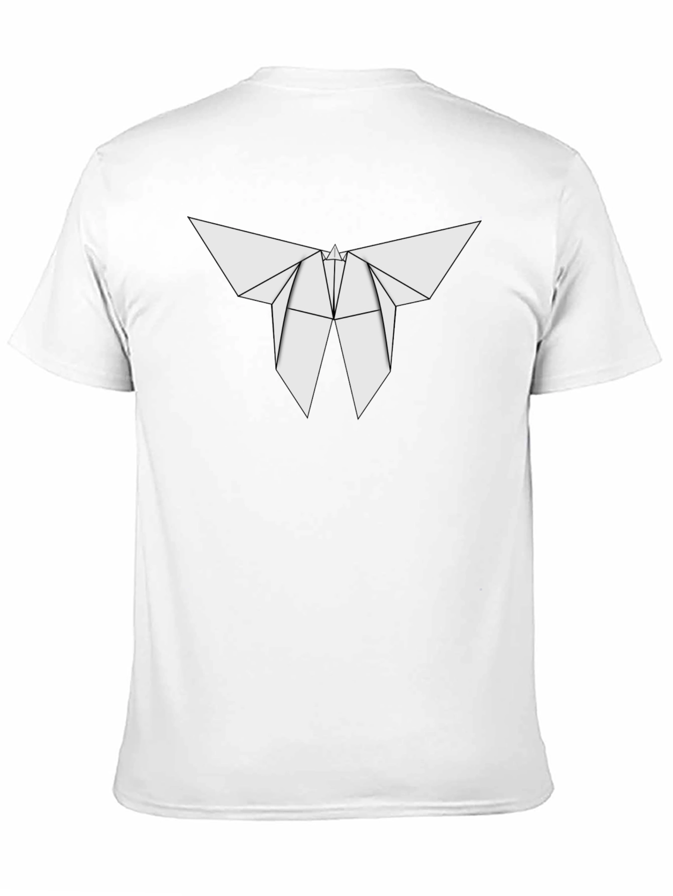 Geometric Origami Butterfly Graphic Tee - Black