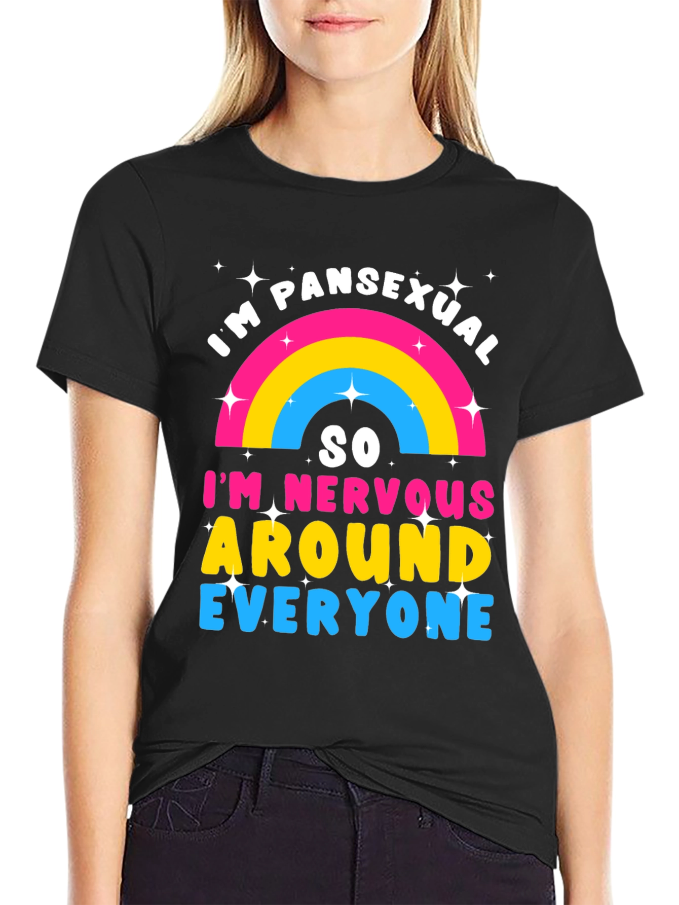 Pansexual Pride T-Shirt - Nervous Around Everyone!