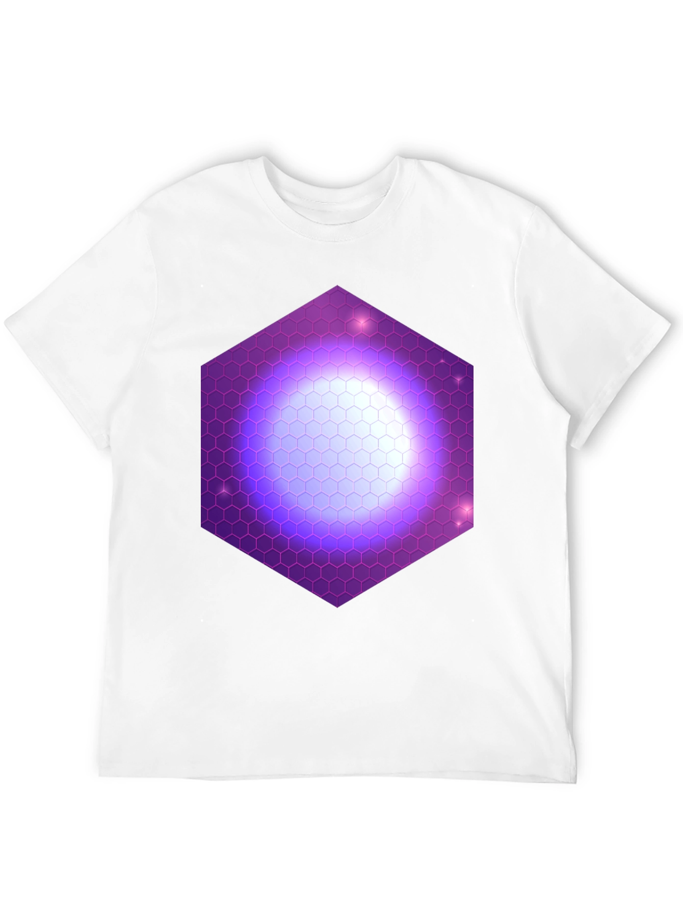 Hexagon Nebula Graphic Tee - Black Cotton T-Shirt
