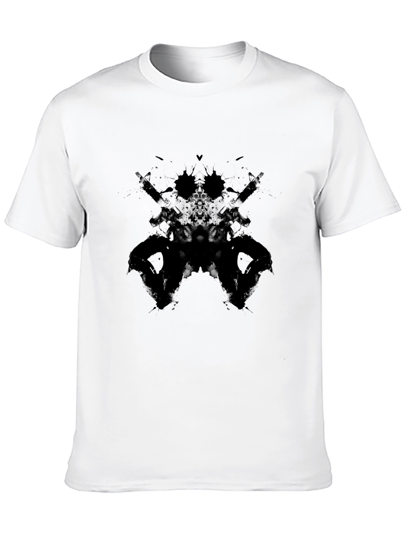 Abstract Rorschach Gun T-Shirt - Black