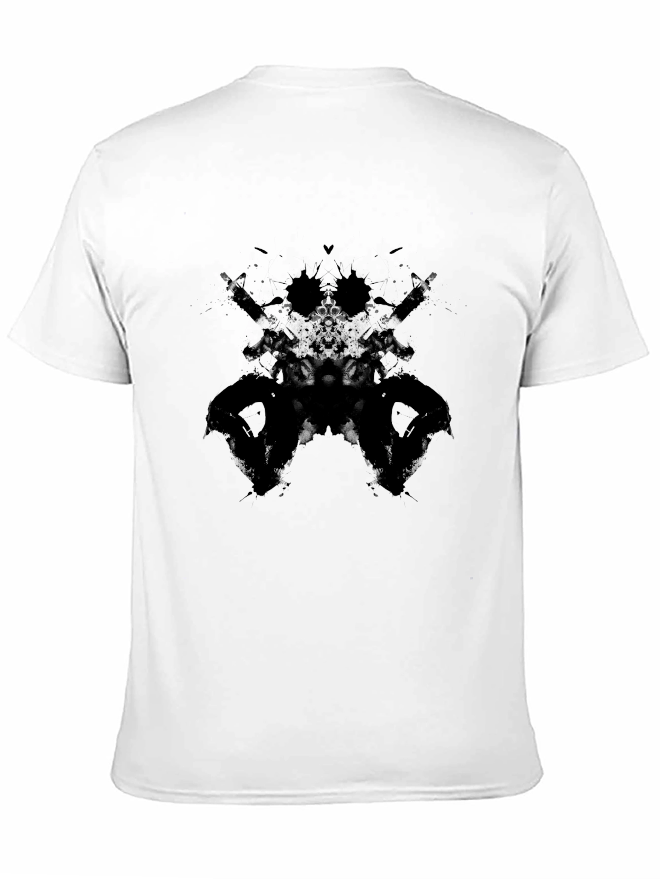 Abstract Rorschach Gun T-Shirt - Black