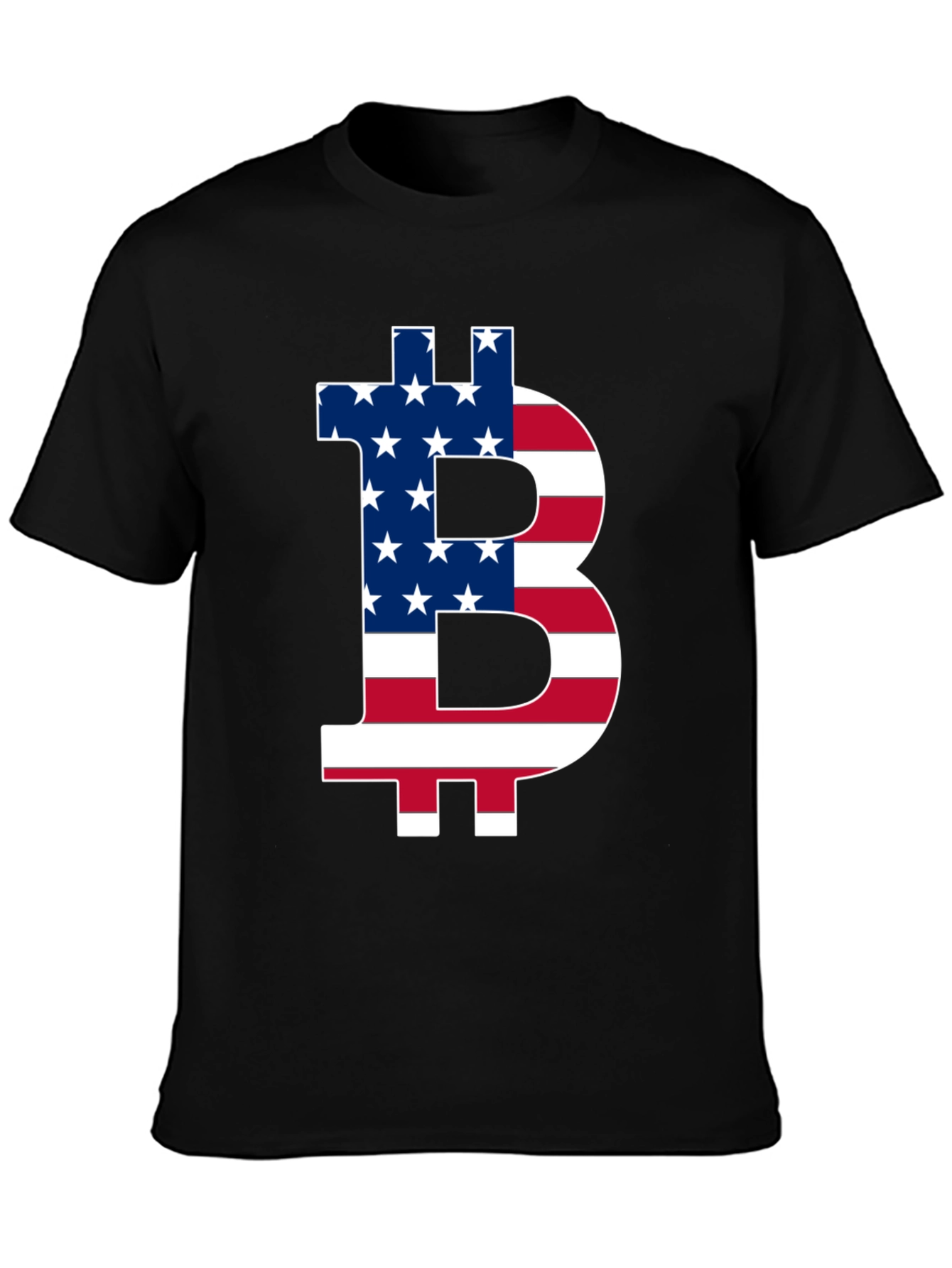Bitcoin USA Flag Graphic Tee - Crypto Enthusiast T-Shirt