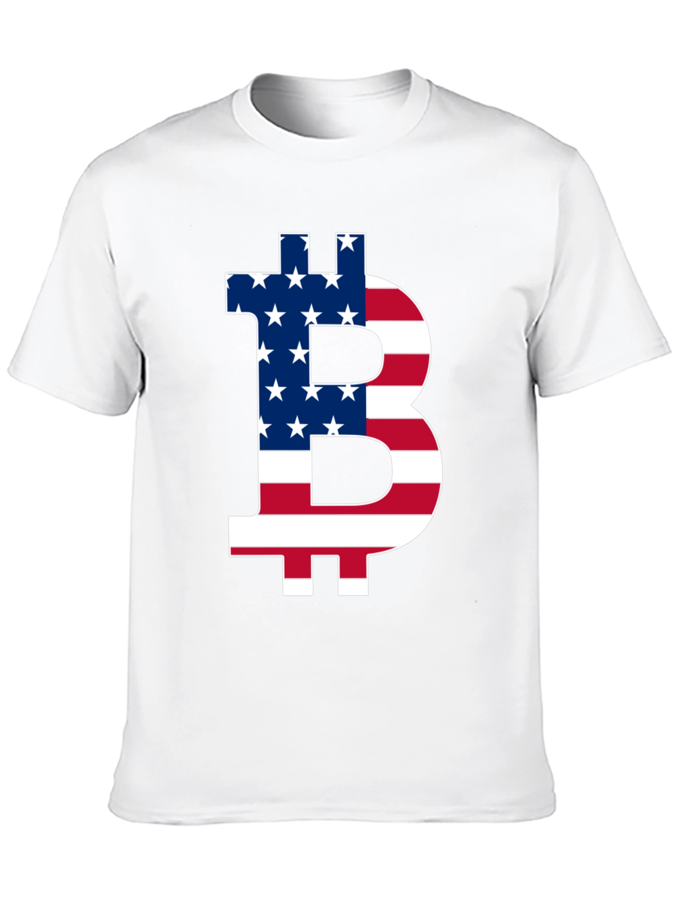 Bitcoin USA Flag Graphic Tee - Crypto Enthusiast T-Shirt